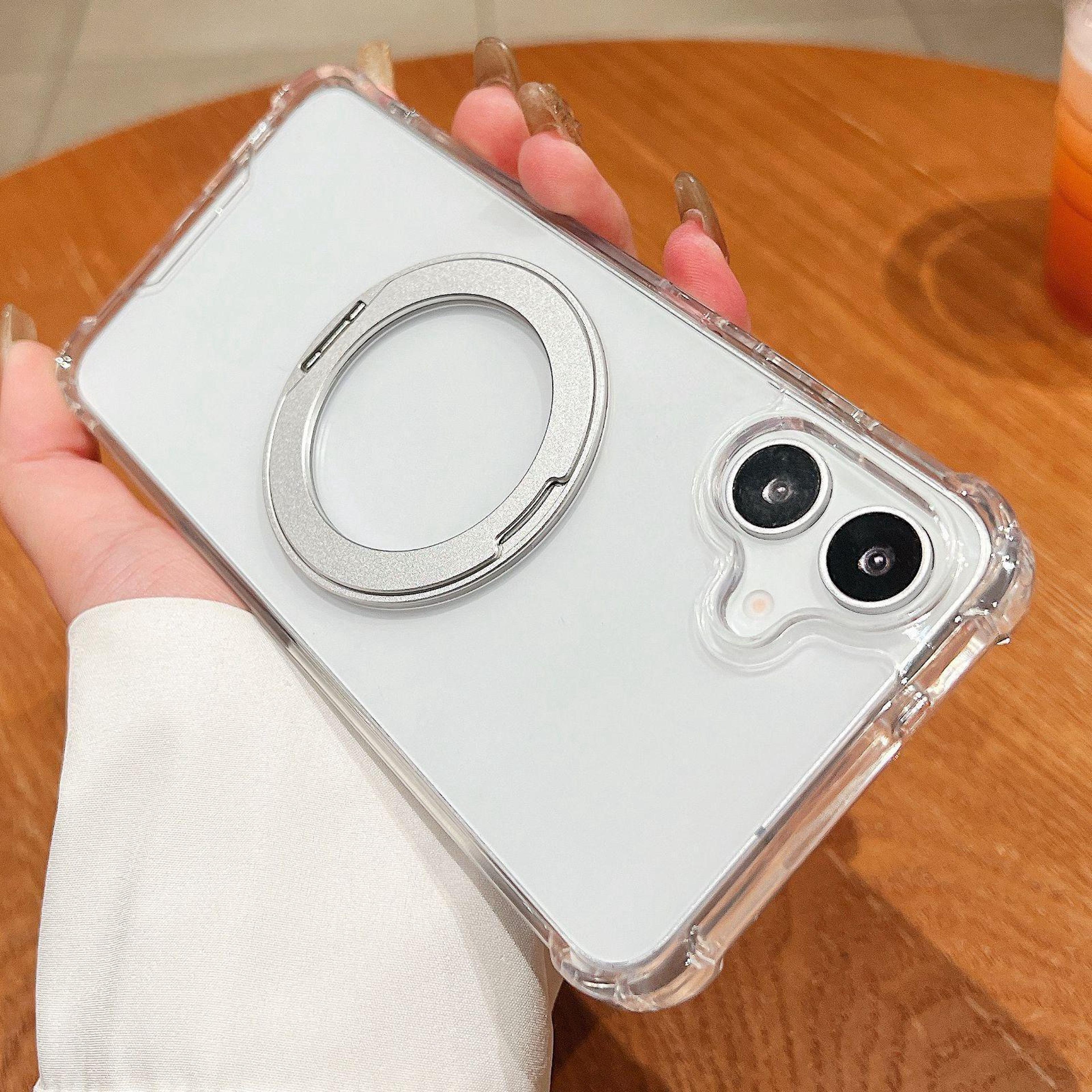 samsung galaxy a05 clear shockproof magnetic case with 360 rotating ring holder