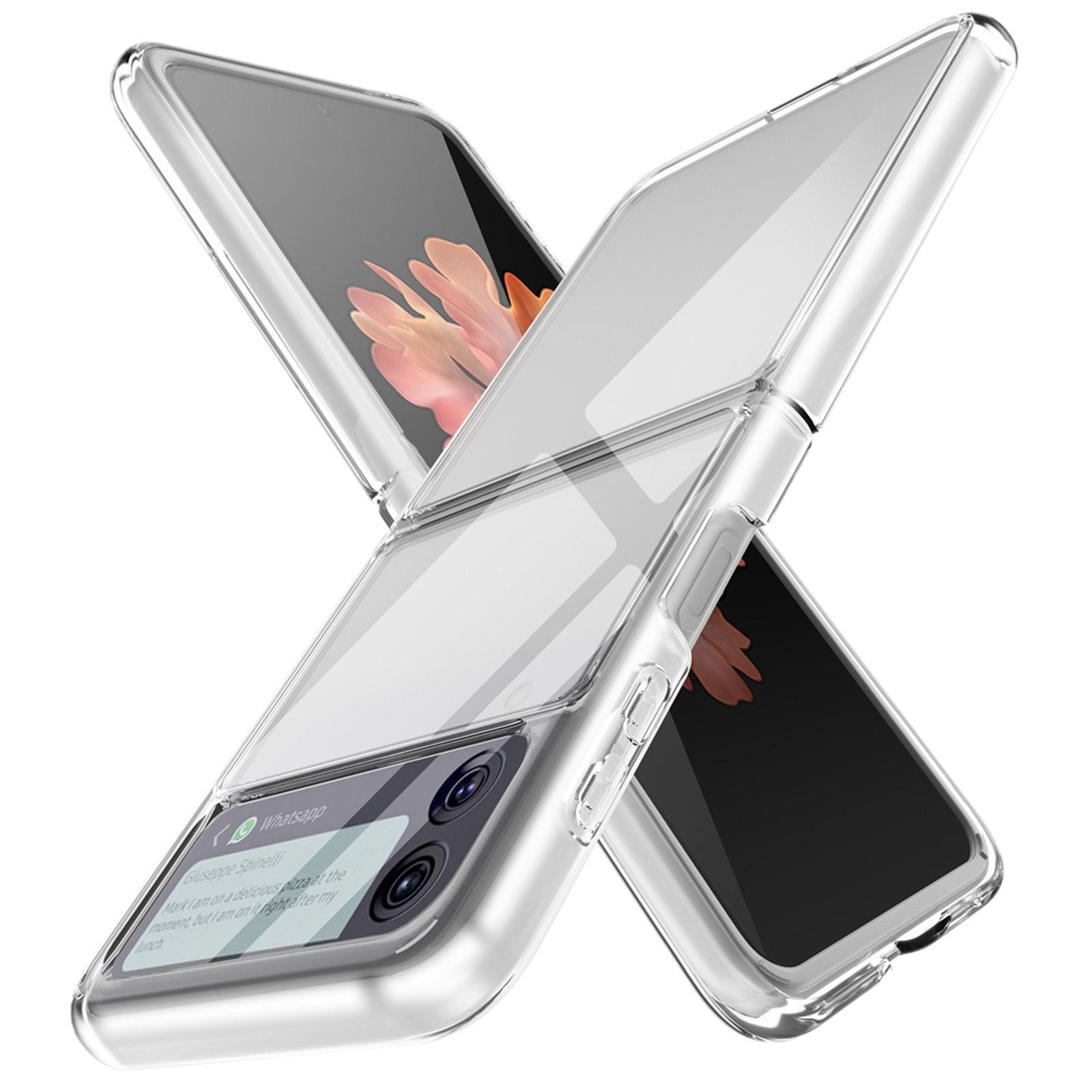 crystalguard samsung galaxy z flip4 clear case shockproof pc tpu cover