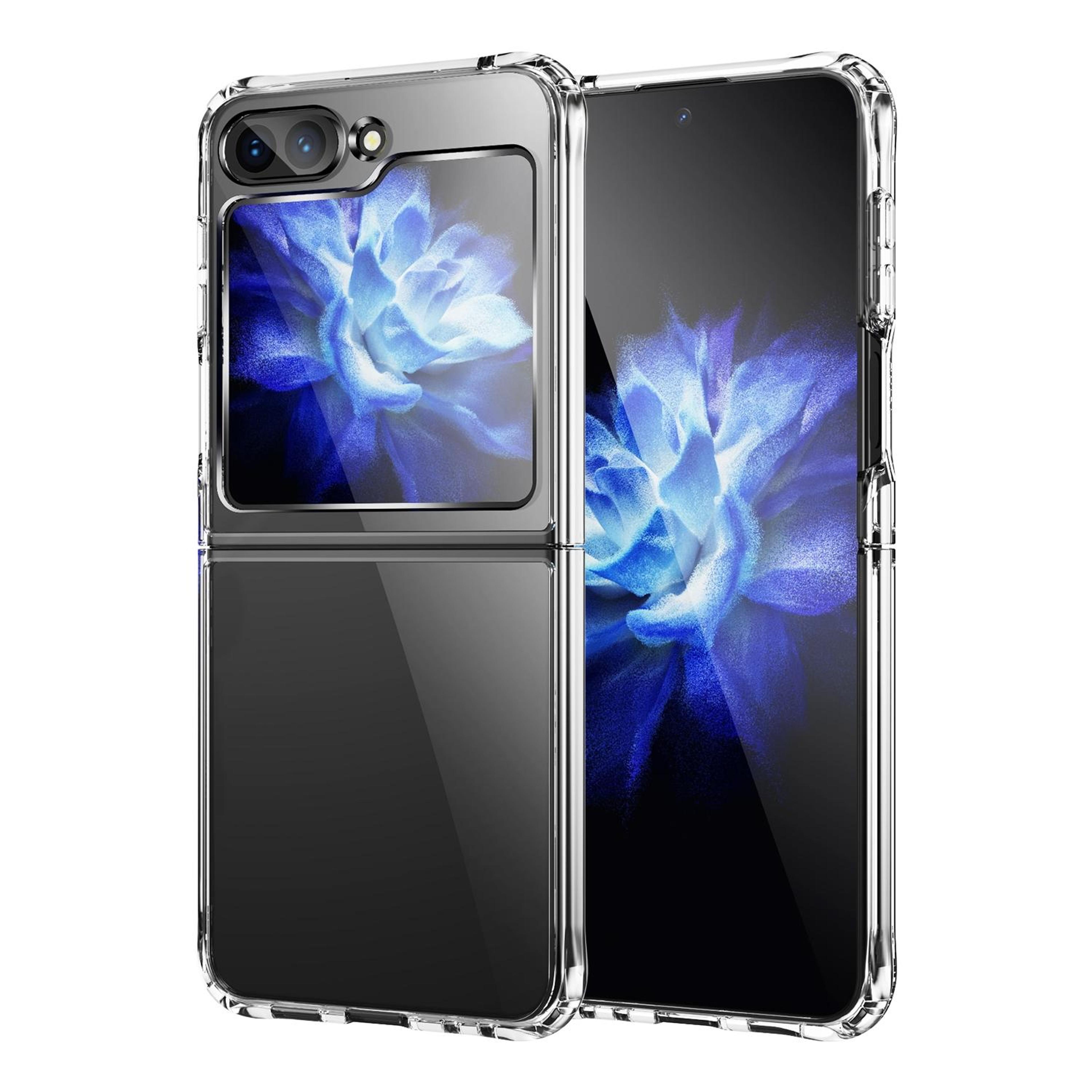 crystalguard samsung galaxy z flip5 case clear shockproof acrylic protective cover