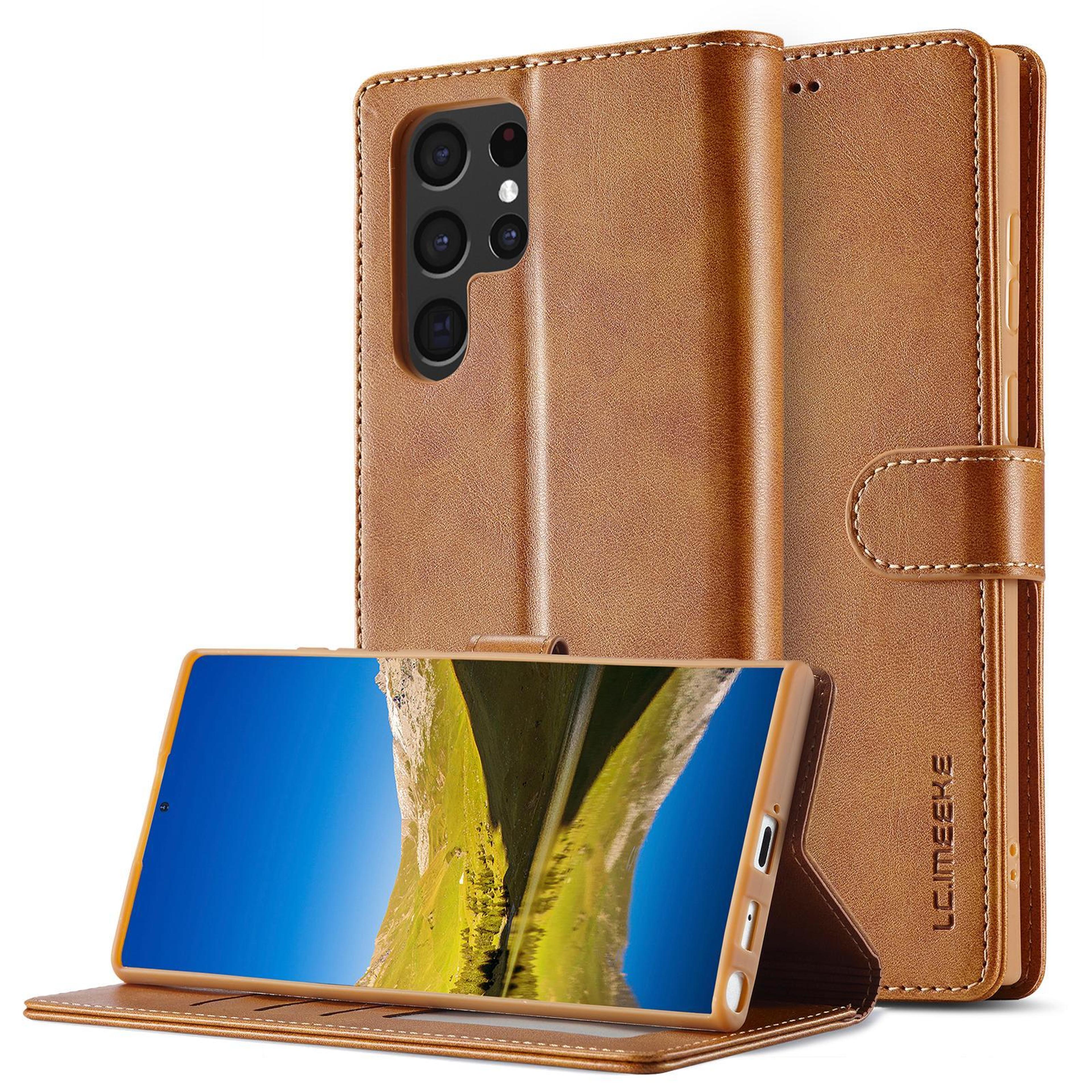 samsung galaxy s26 ultra wallet case calf texture pu leather card holder stand cover