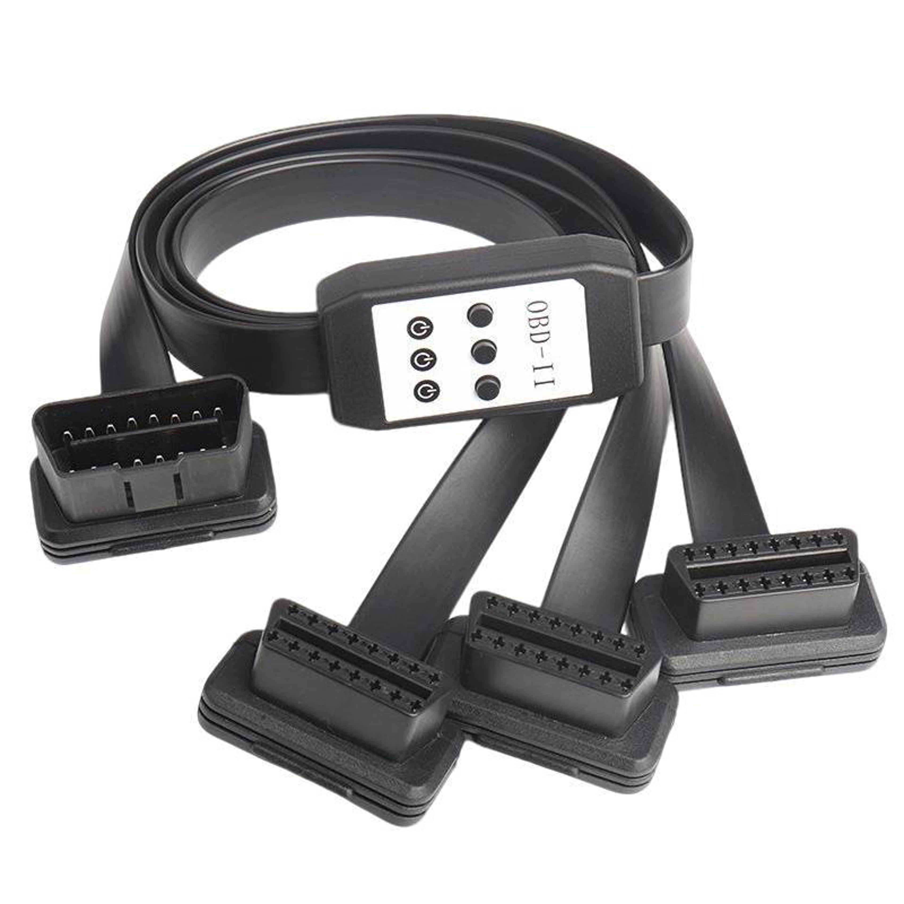 1 to 3 obd2 splitter cable with individual switches 16 pin 60cm extension