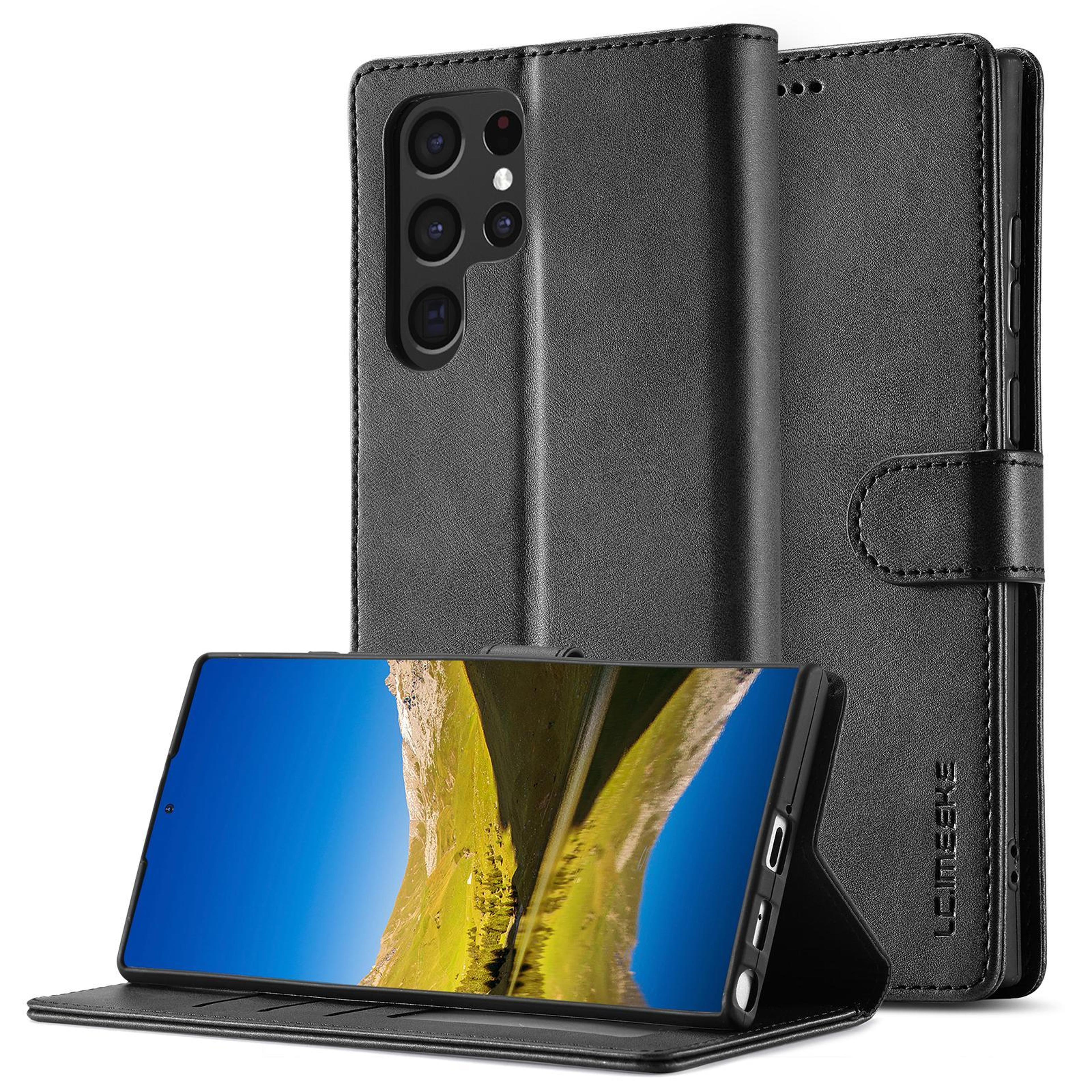 samsung galaxy series case leather wallet case with card holder and stand