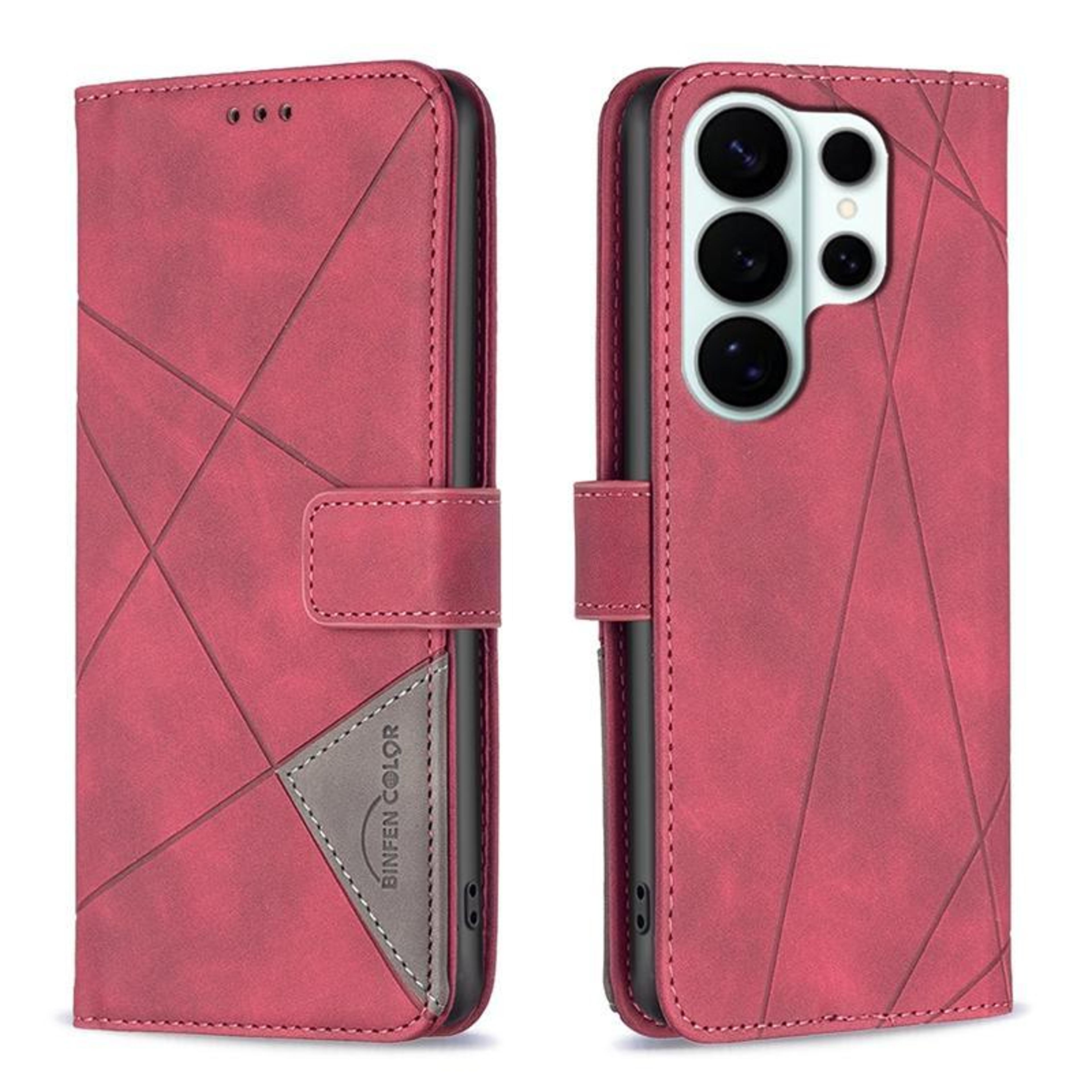 samsung galaxy series case with magnetic buckle, card slots and kickstand