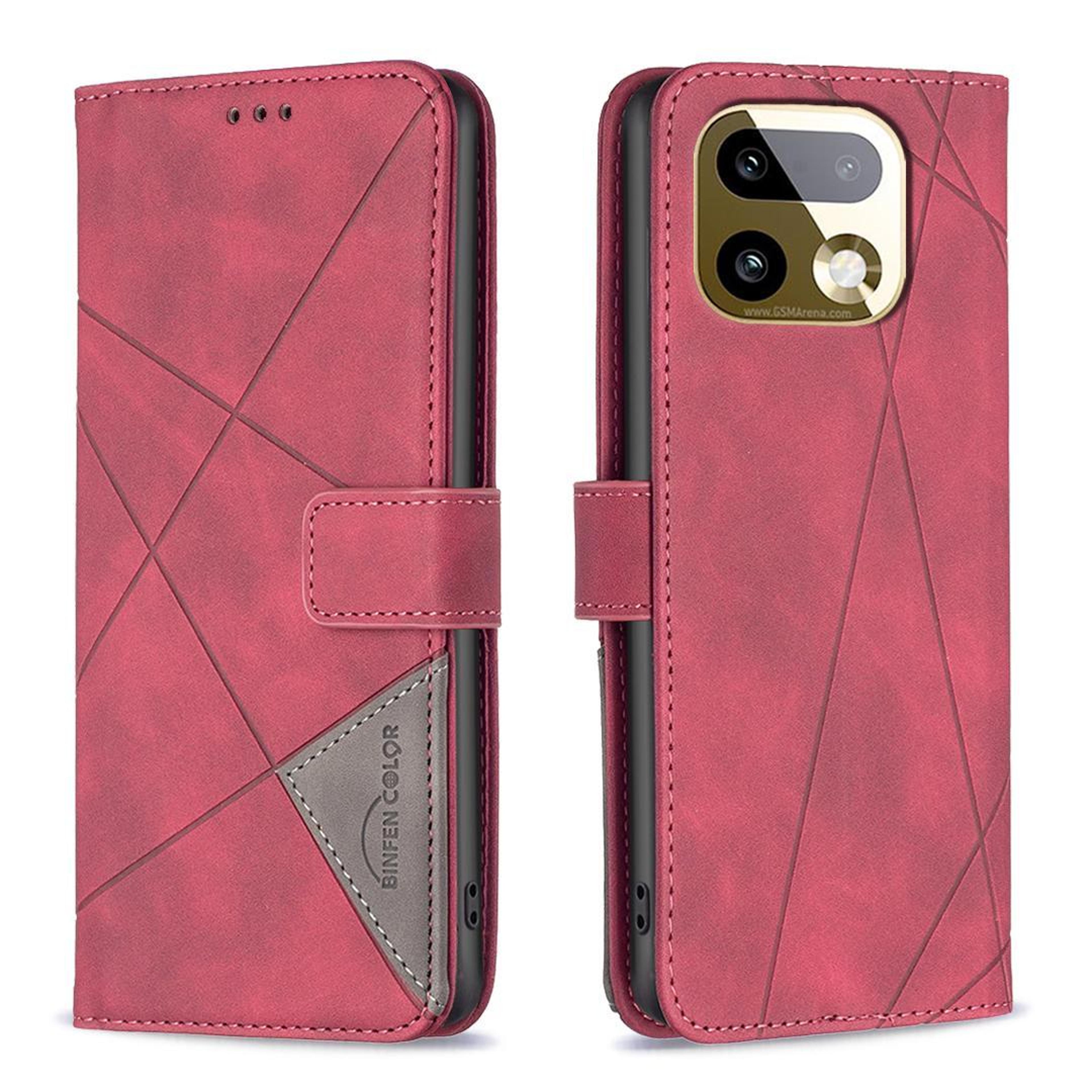 realme series leather wallet case with magnetic buckle card holder and stand