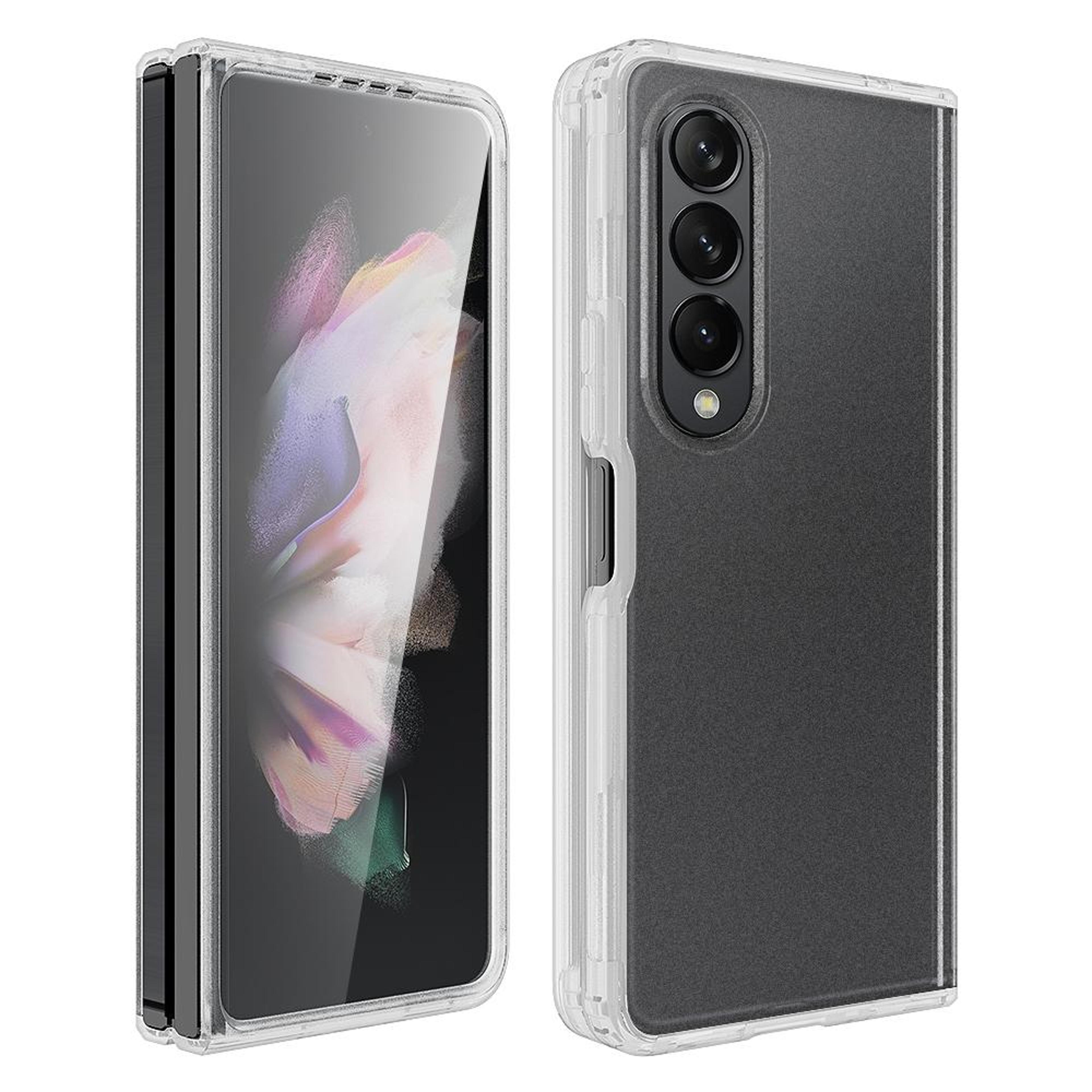 samsung galaxy z fold4 case frosted clear slim tpu pc protective cover