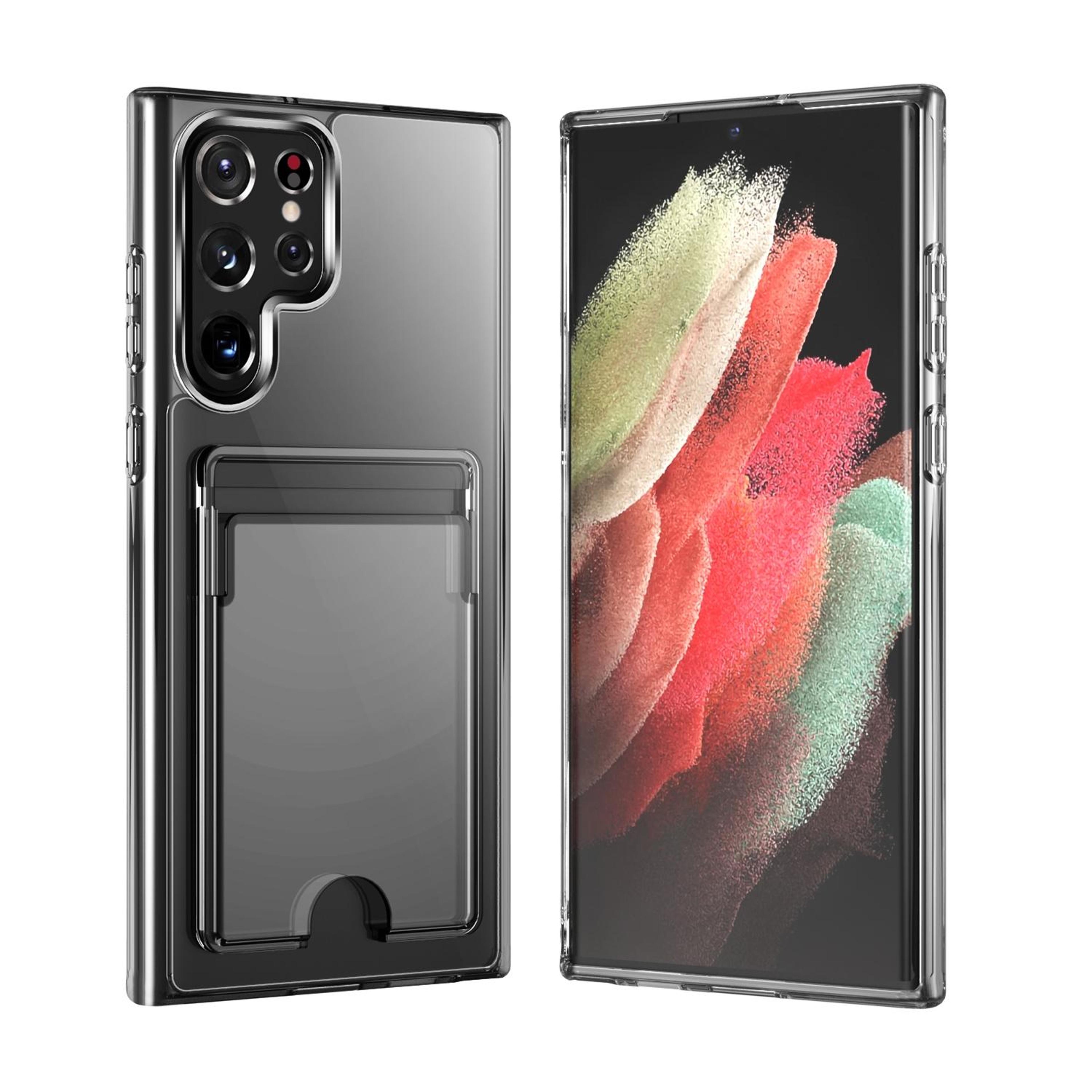samsung galaxy s22 ultra 5g clear wallet case with card holder and shockproof protection