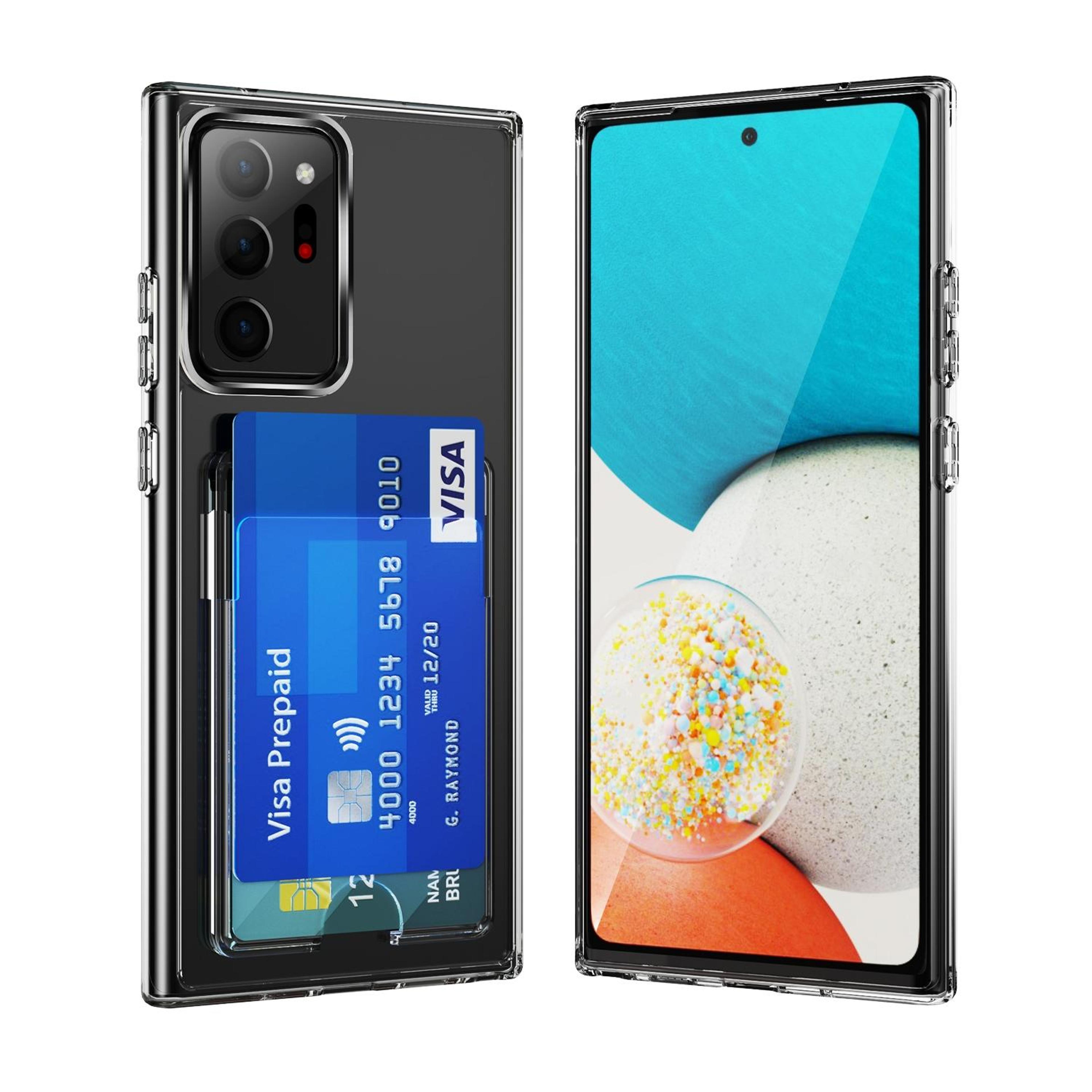 samsung galaxy note20 ultra clear wallet case with card holder and shock protection
