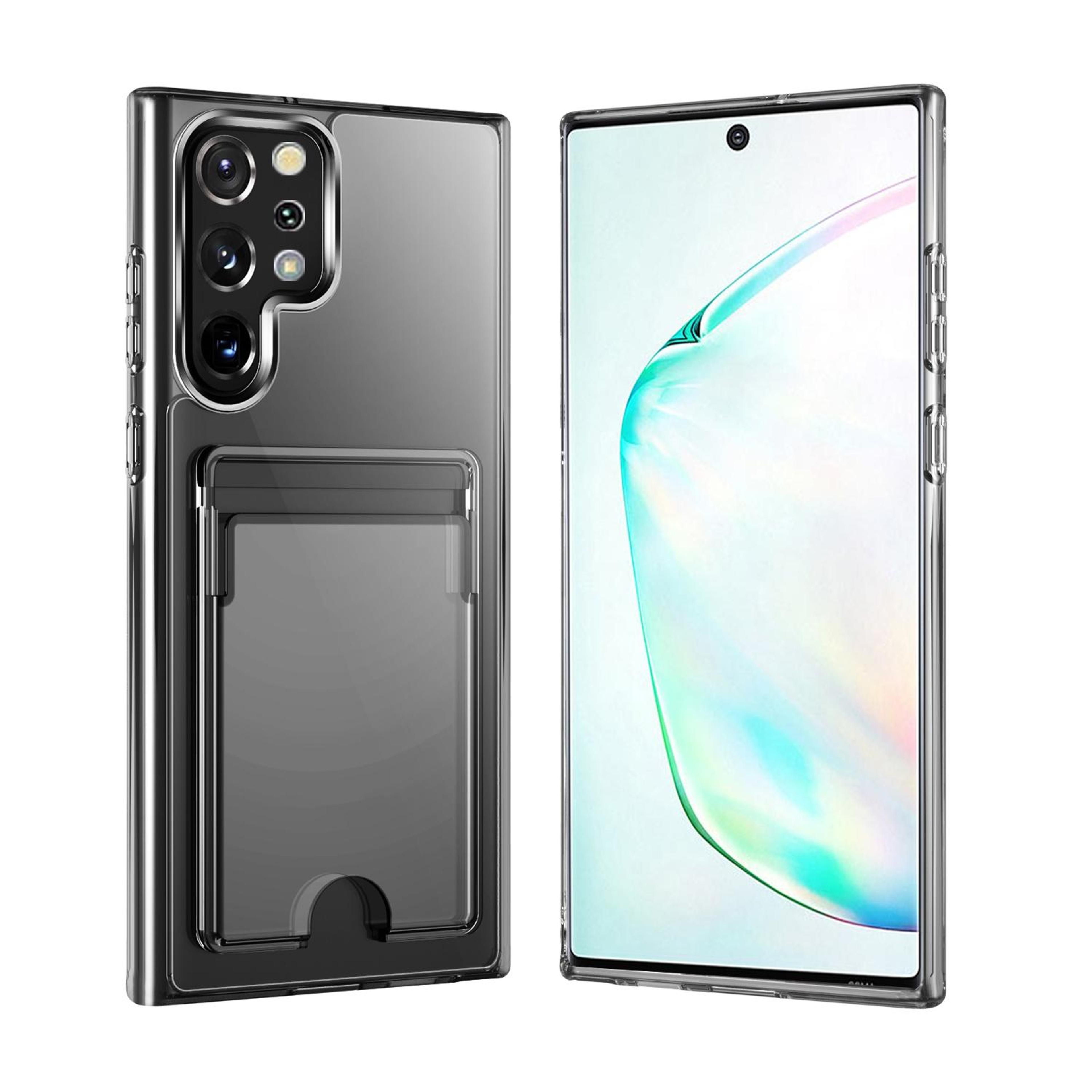 samsung galaxy note10 plus clear wallet case with card holder and protective pc tpu cover