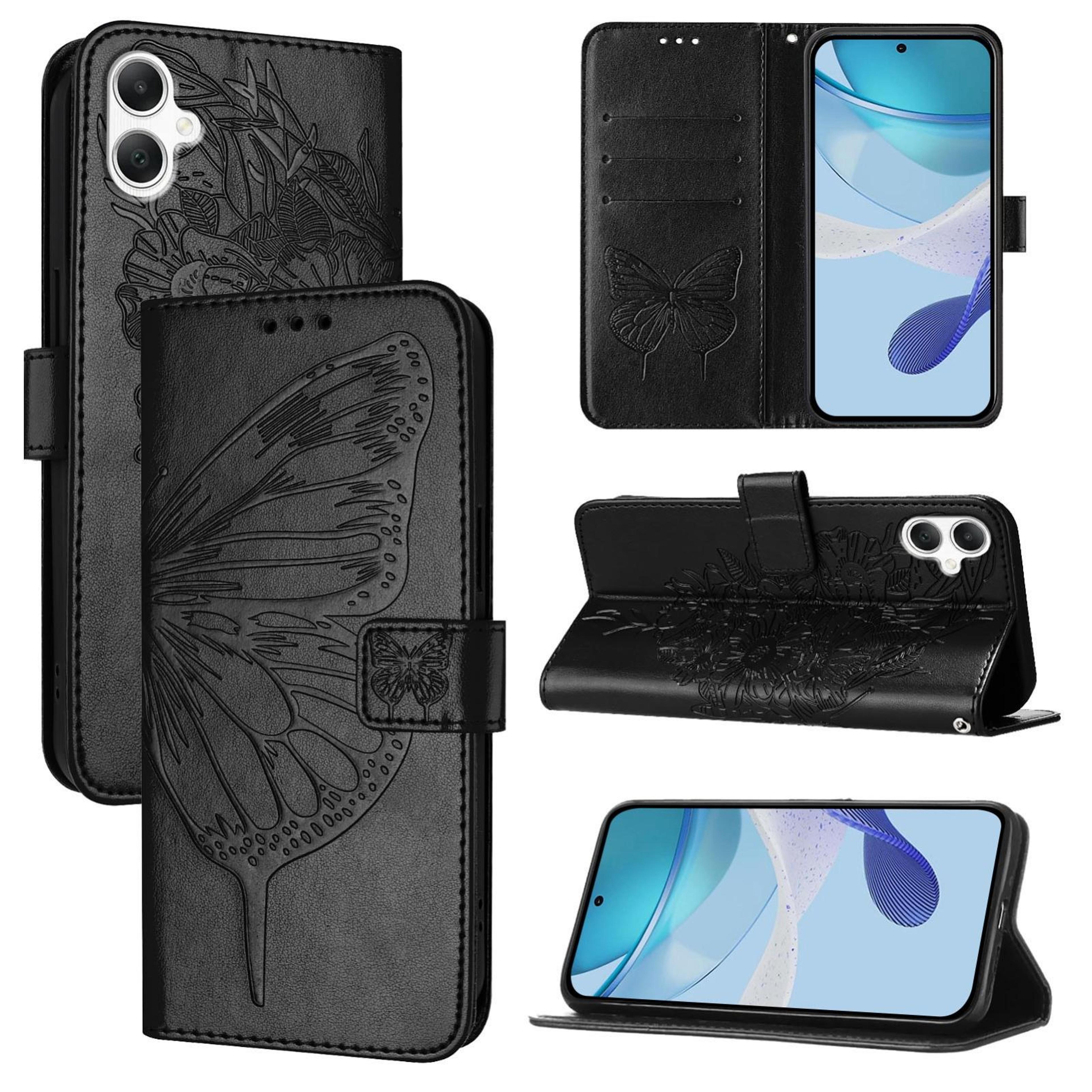 samsung galaxy a06 4g butterfly leather wallet case with card holder and stand