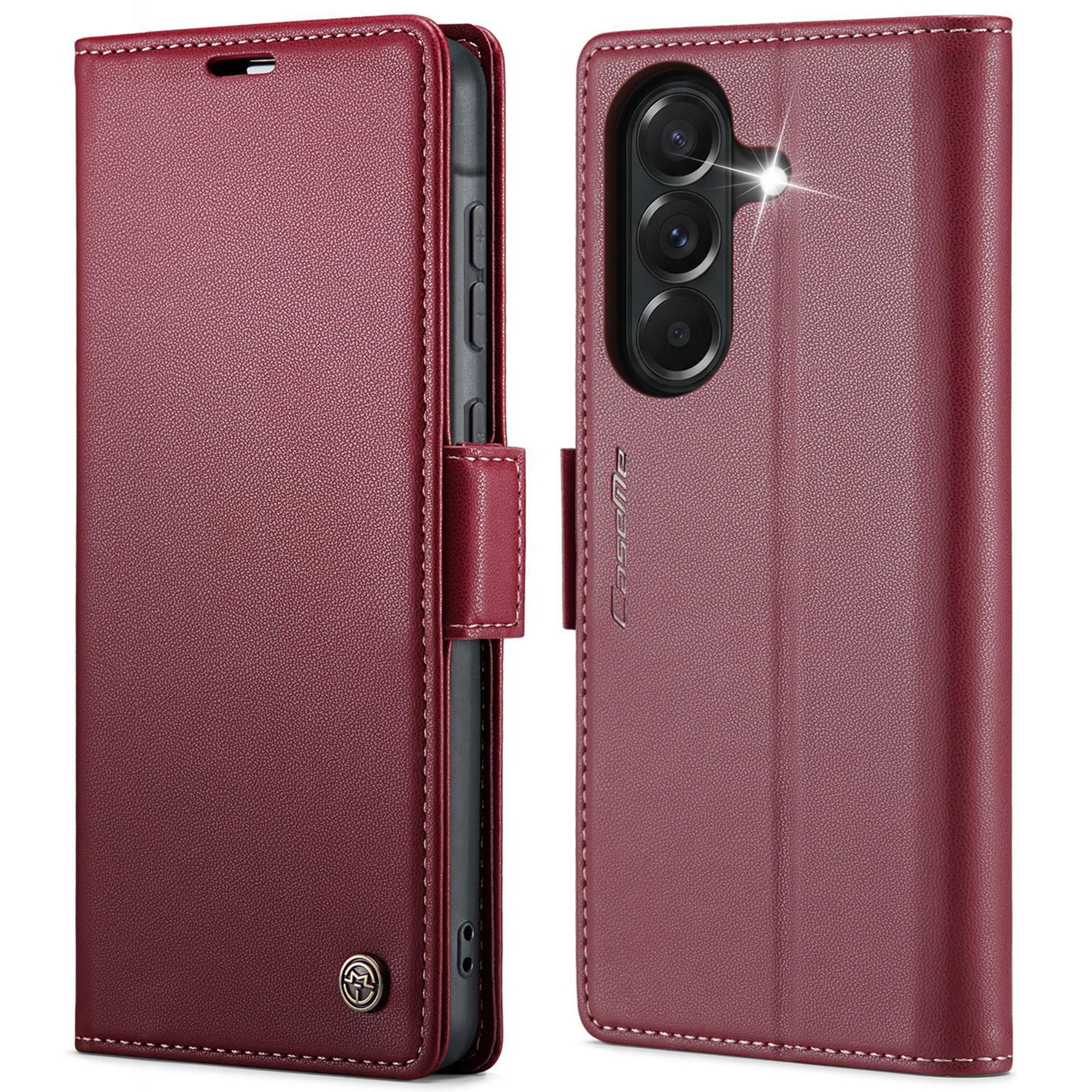 samsung galaxy series wallet case with rfid blocking and litchi leather