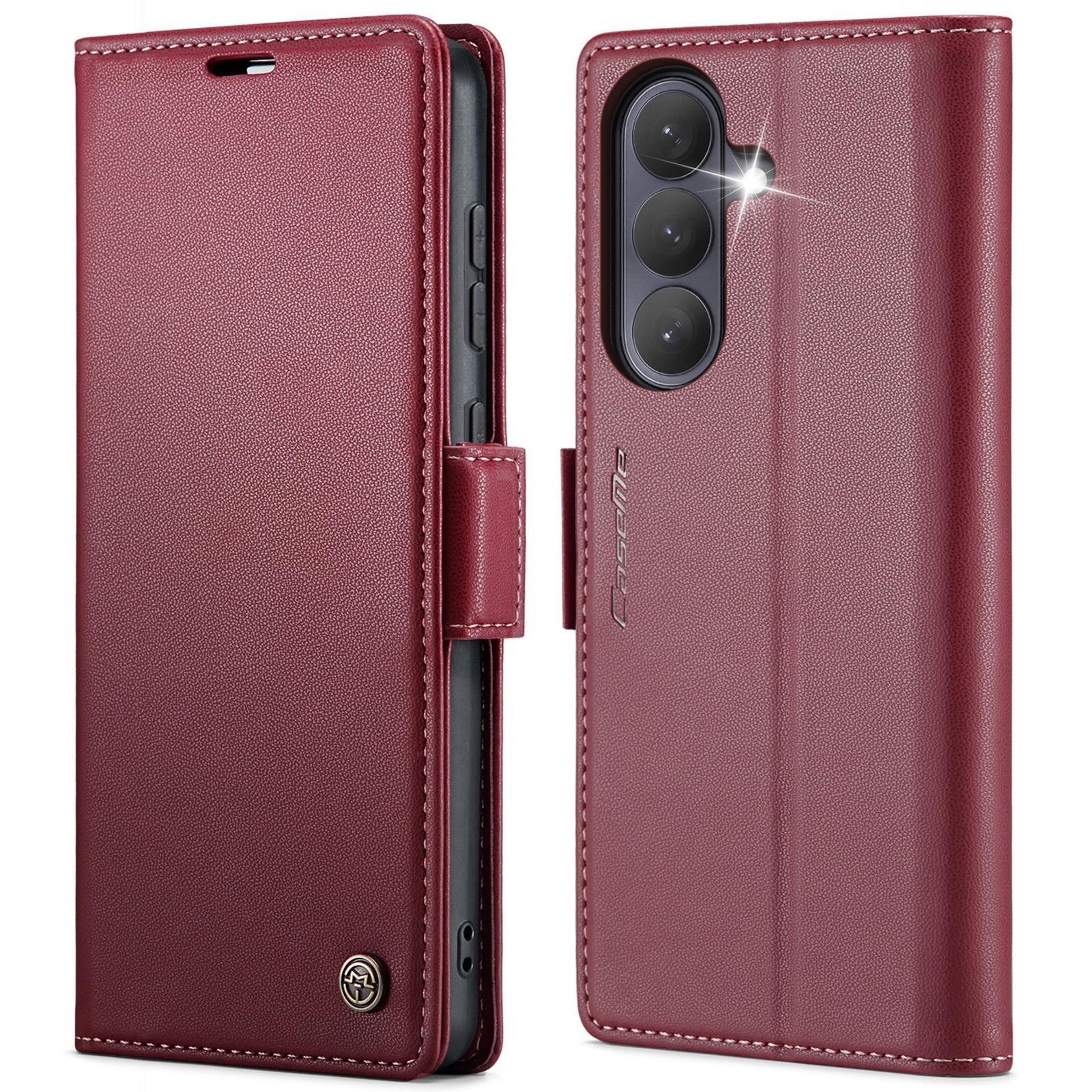 galaxy series wallet case with rfid protection, card holder and stand