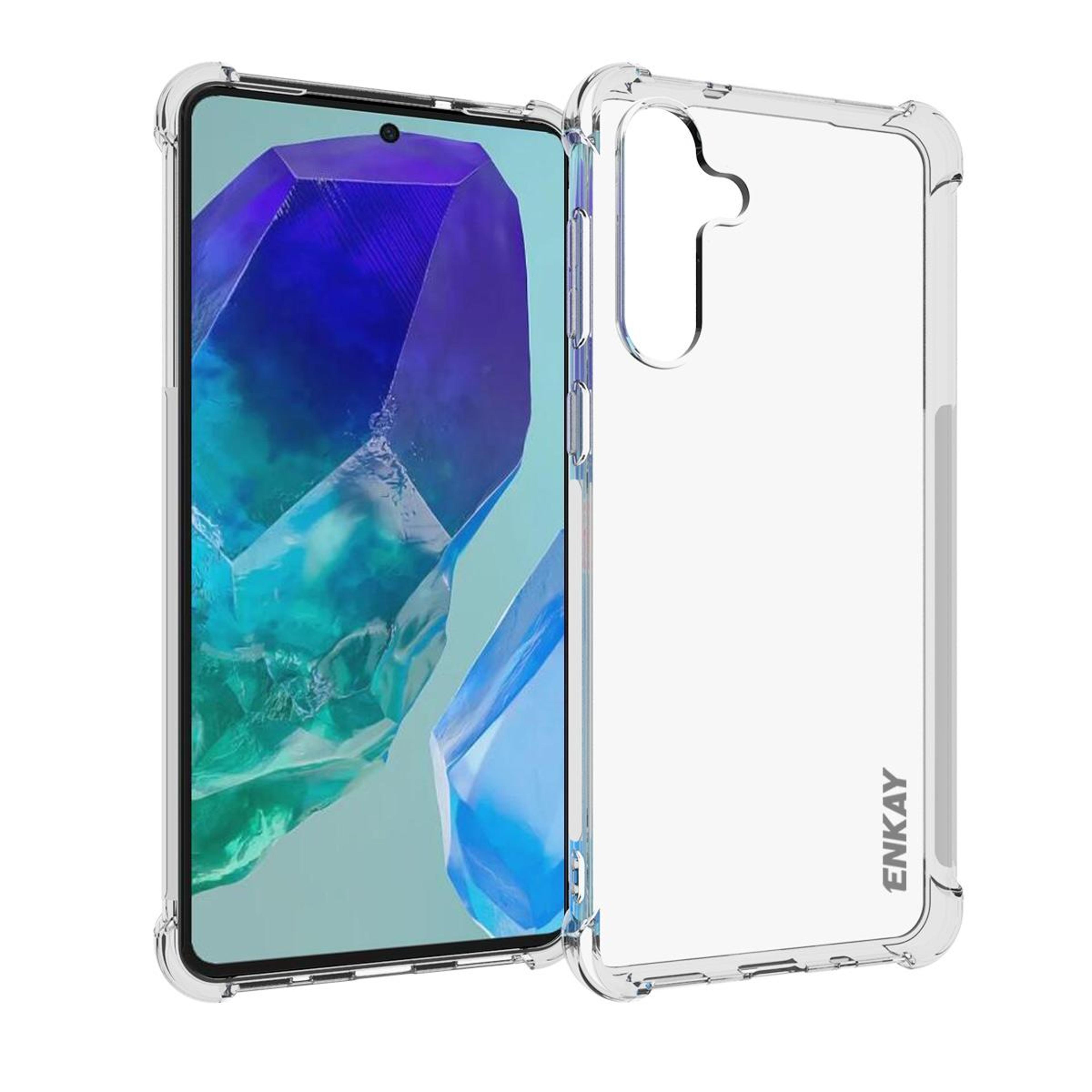 hat prince galaxy m55 5g clear tpu shockproof case with reinforced corners