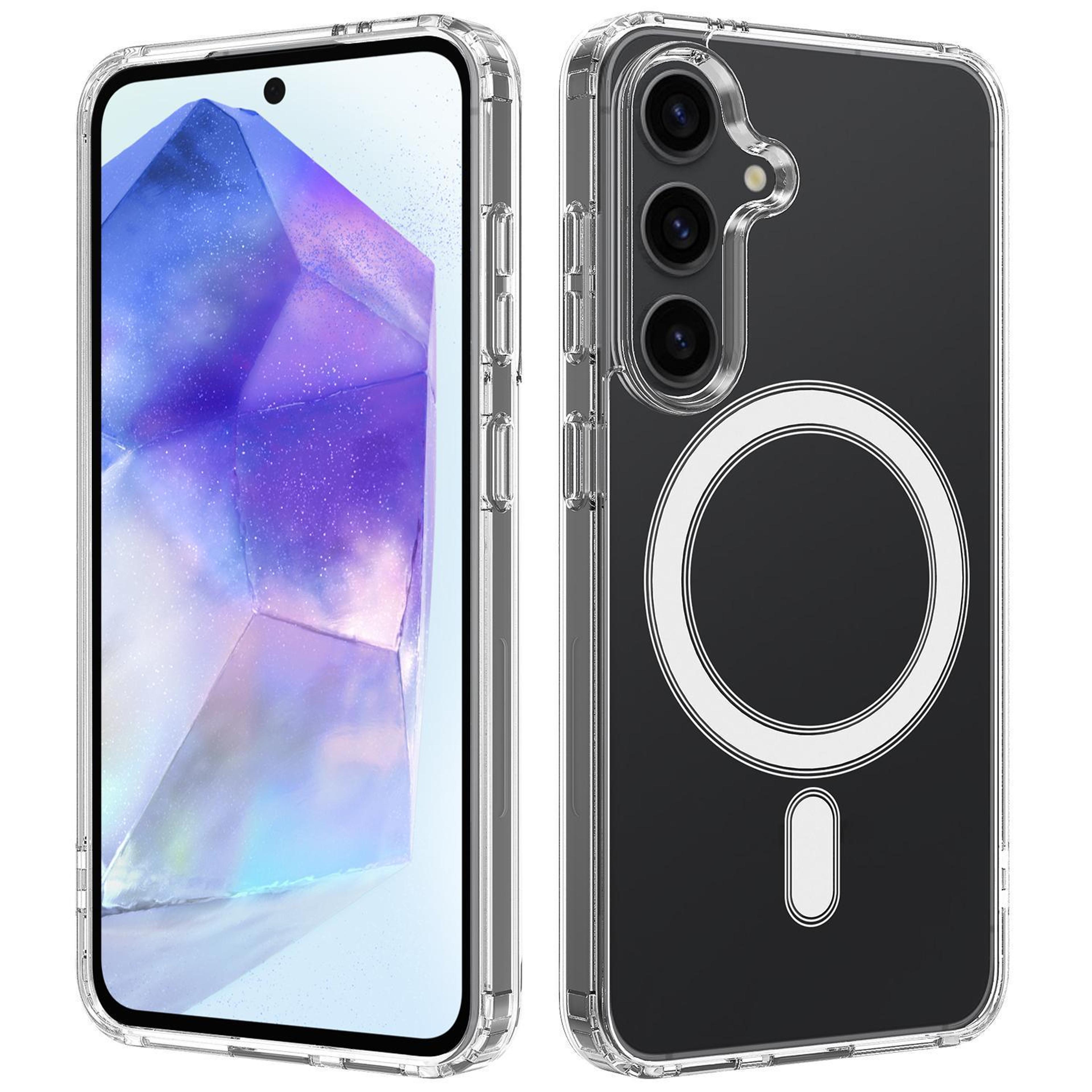 samsung galaxy a55 5g clear magsafe case with shockproof tpu acrylic protection