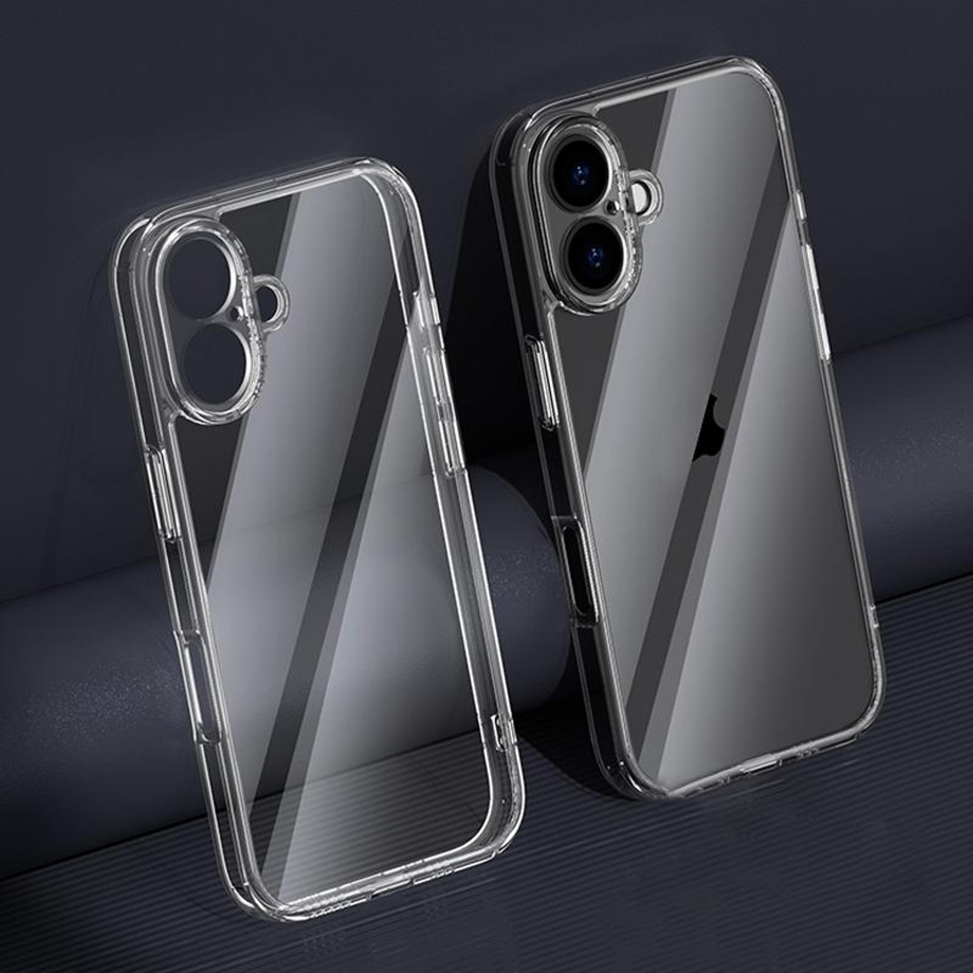 iphone 16 plus clear case with 9h glass and shockproof airbag corners