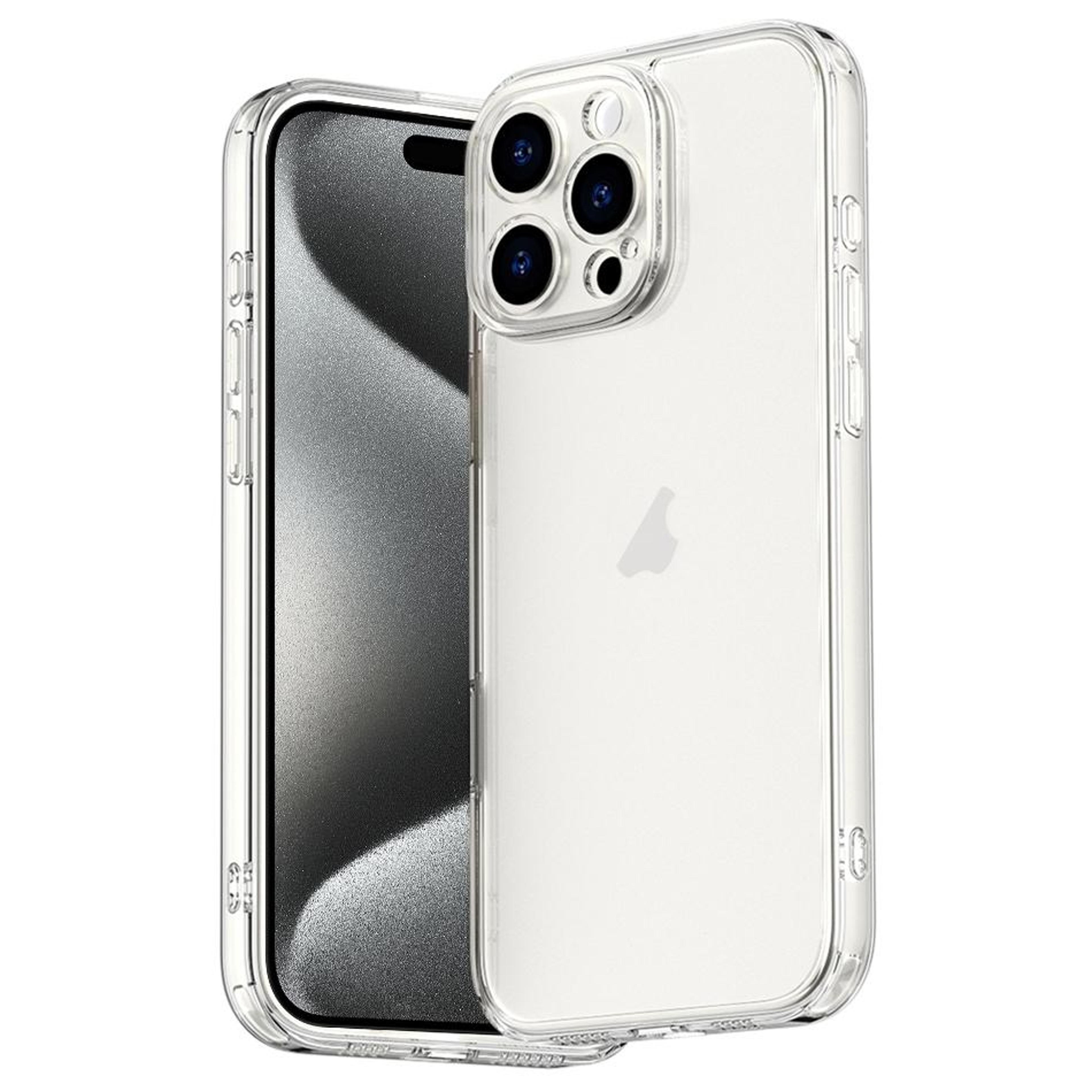 crystalguard iphone 15 pro max clear shockproof case with 9h glass back