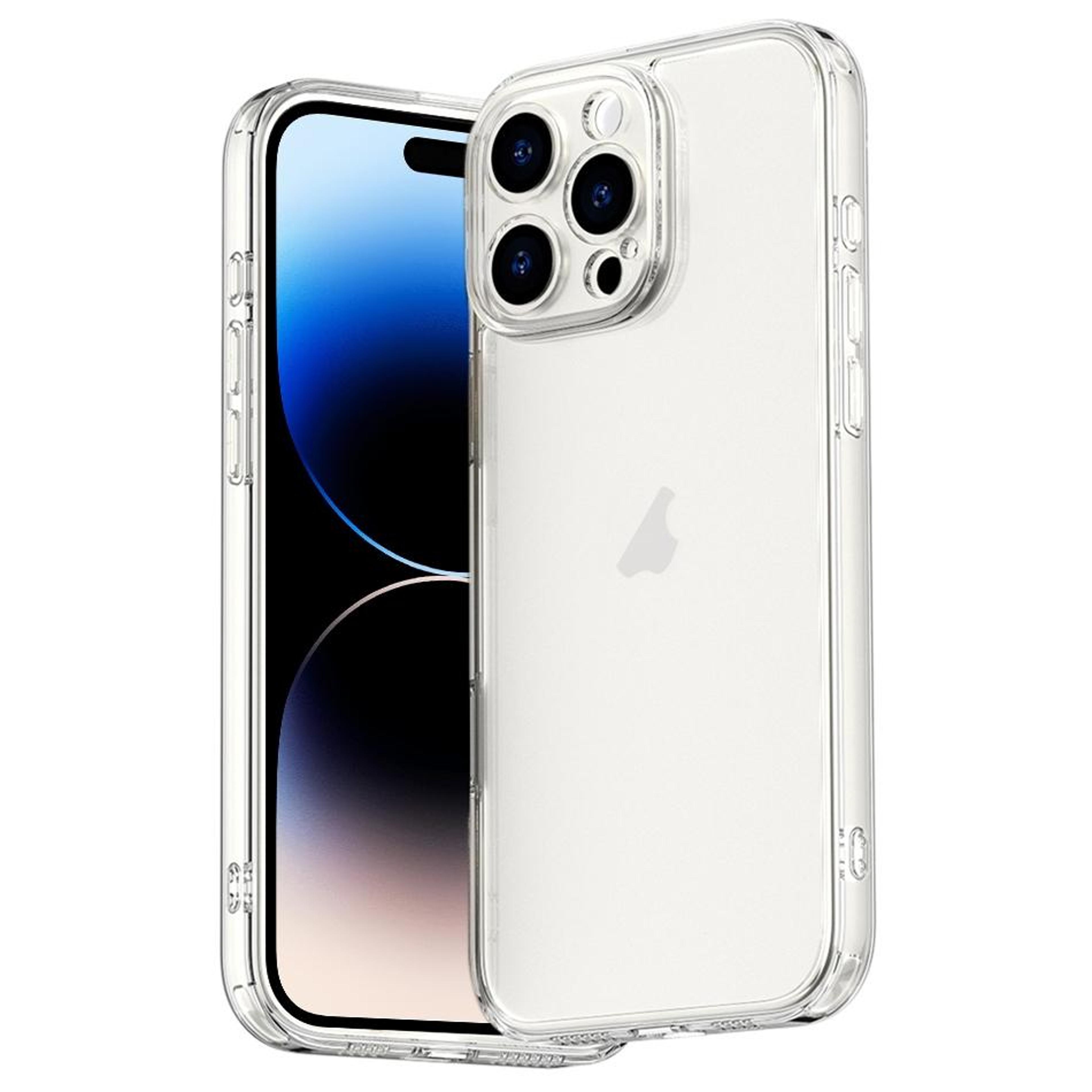 iphone 14 pro clear shockproof 9h glass case with corner airbag protection