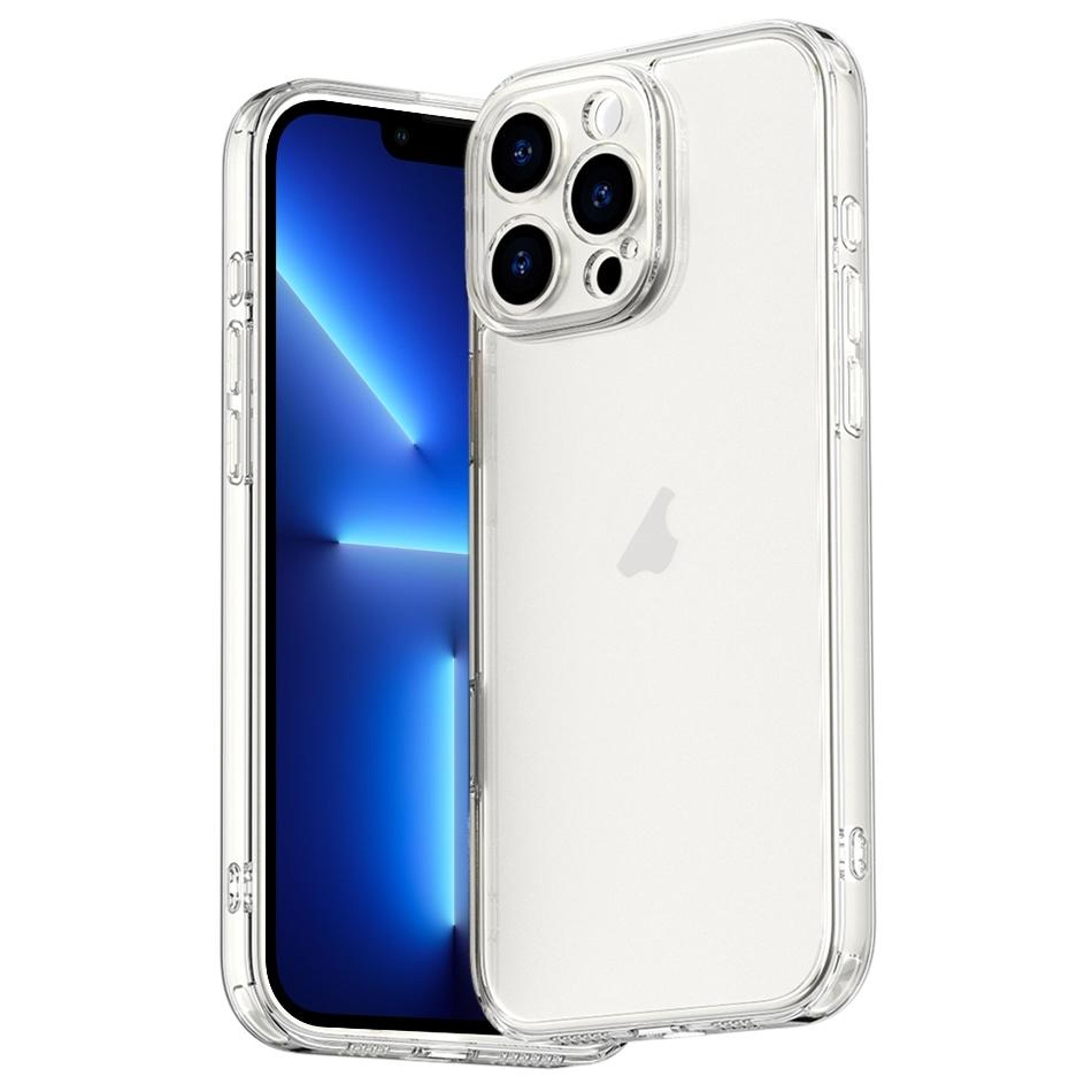 iphone 13 pro clear glass case with 9h back and shockproof airbag corners
