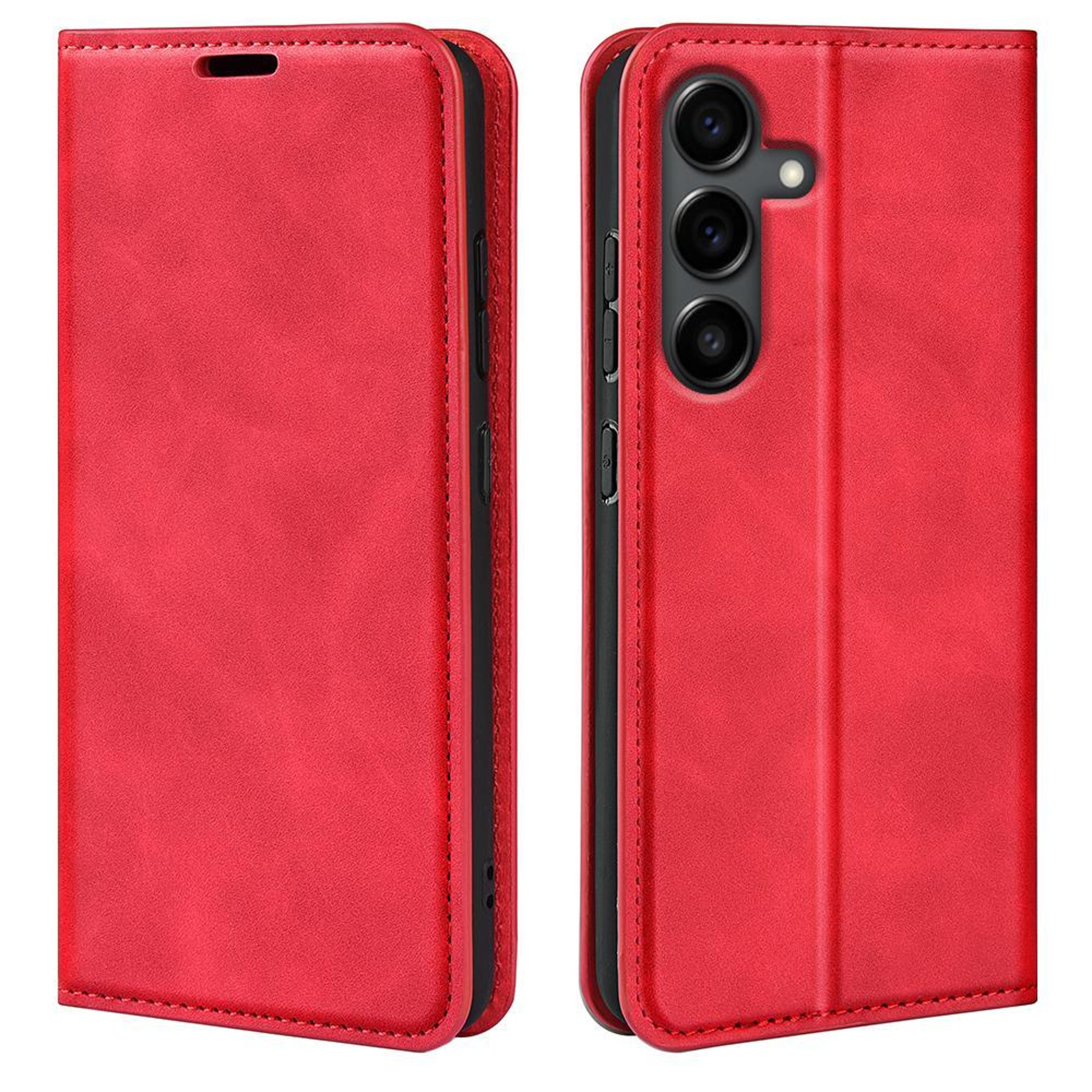 samsung galaxy s25 fe 5g magnetic leather wallet case with card holder and stand