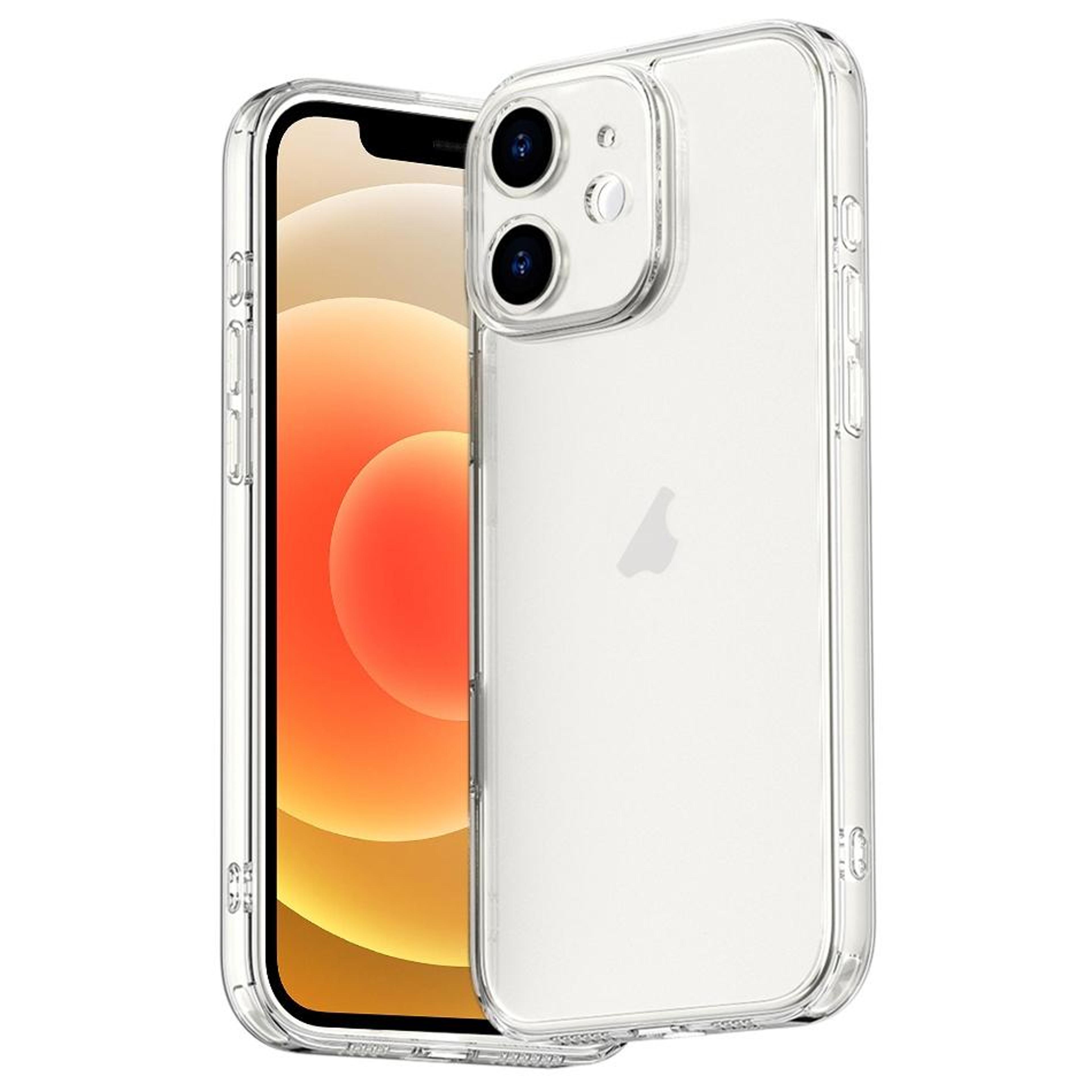crystal clear iphone 12 mini case with 9h glass and shockproof corners