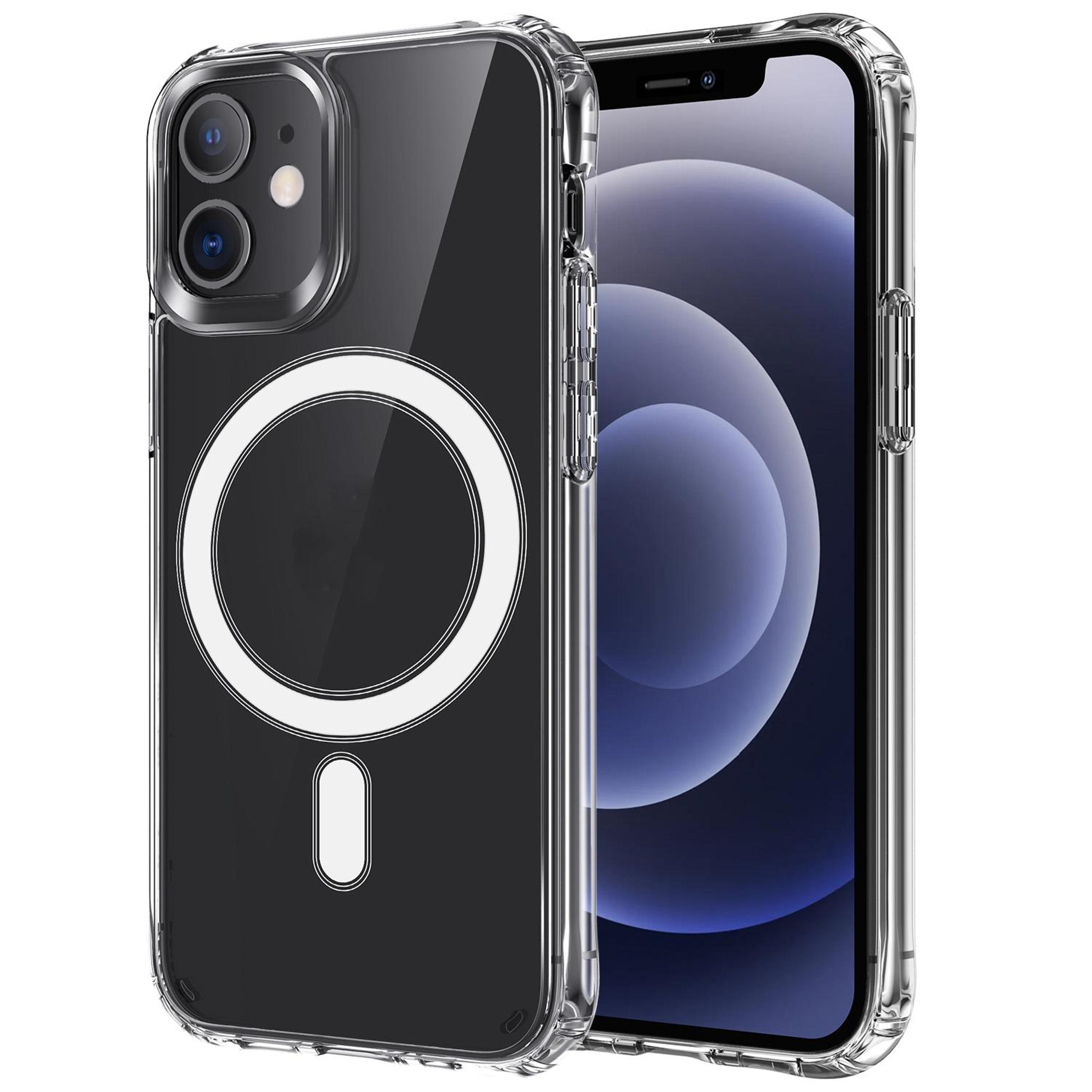 iphone 12 pro max magsafe clear case with magnetic ring and shockproof corners