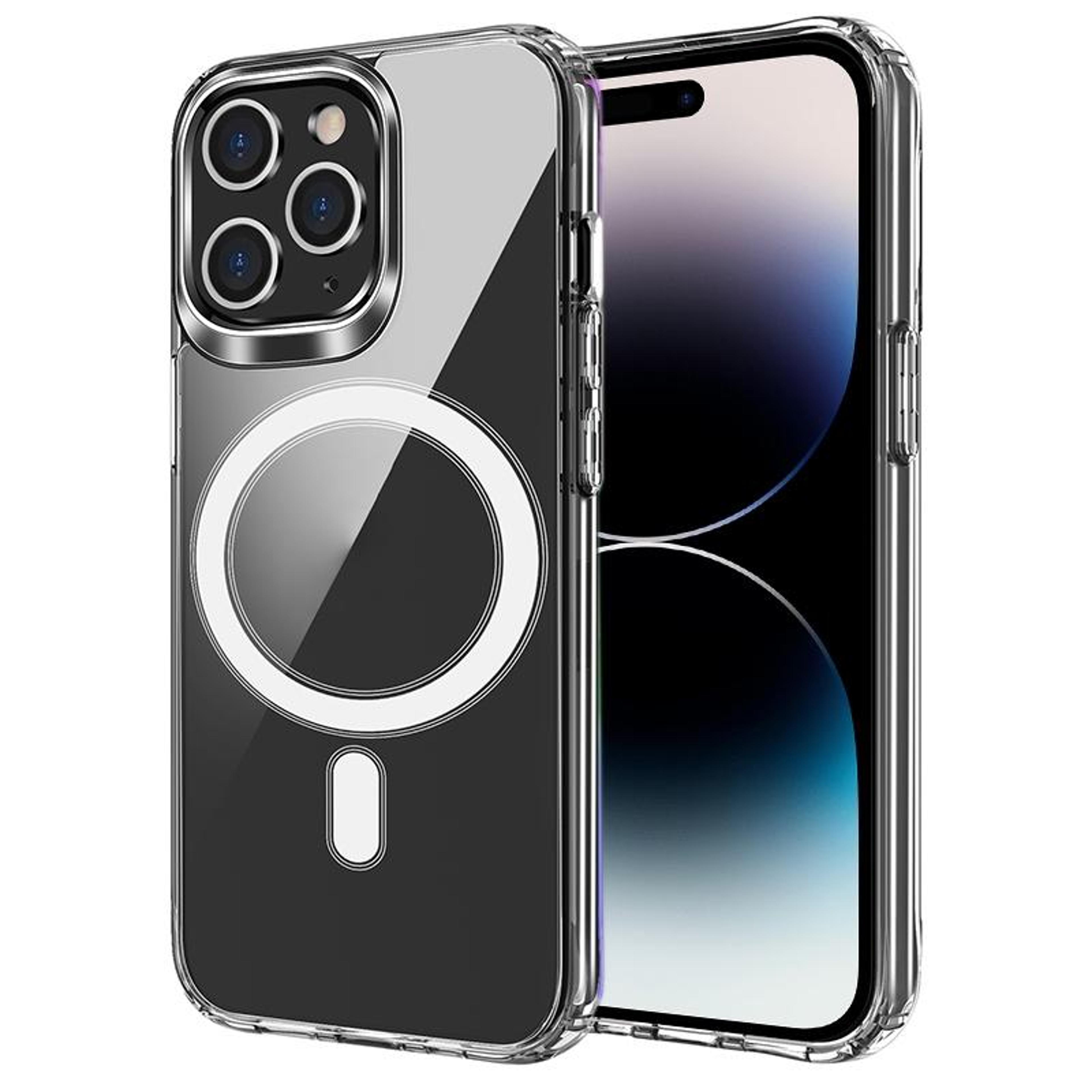 iphone 14 pro max clear magsafe case with shockproof airbag corners