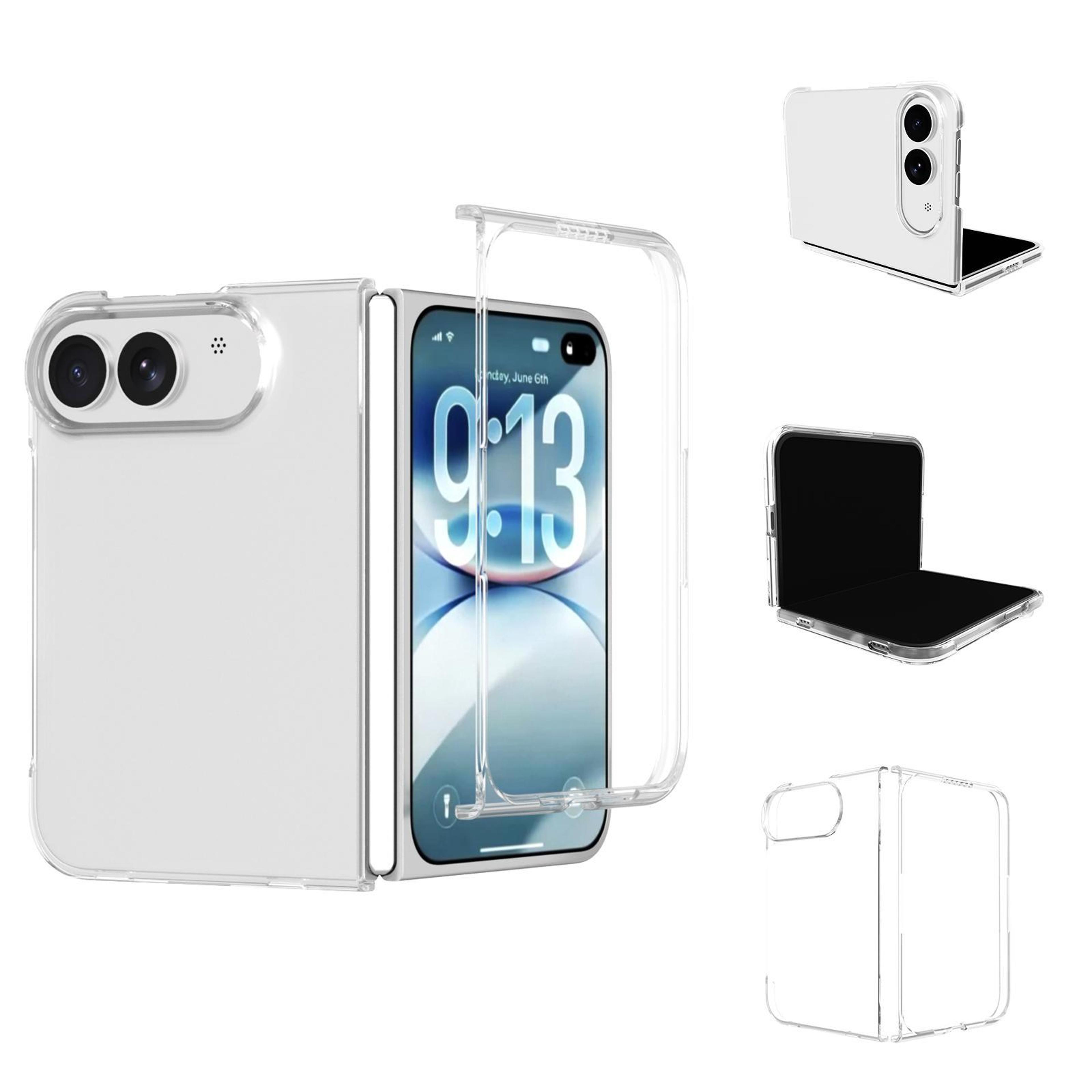 abeel iphone fold clear case transparent pc shockproof protective cover