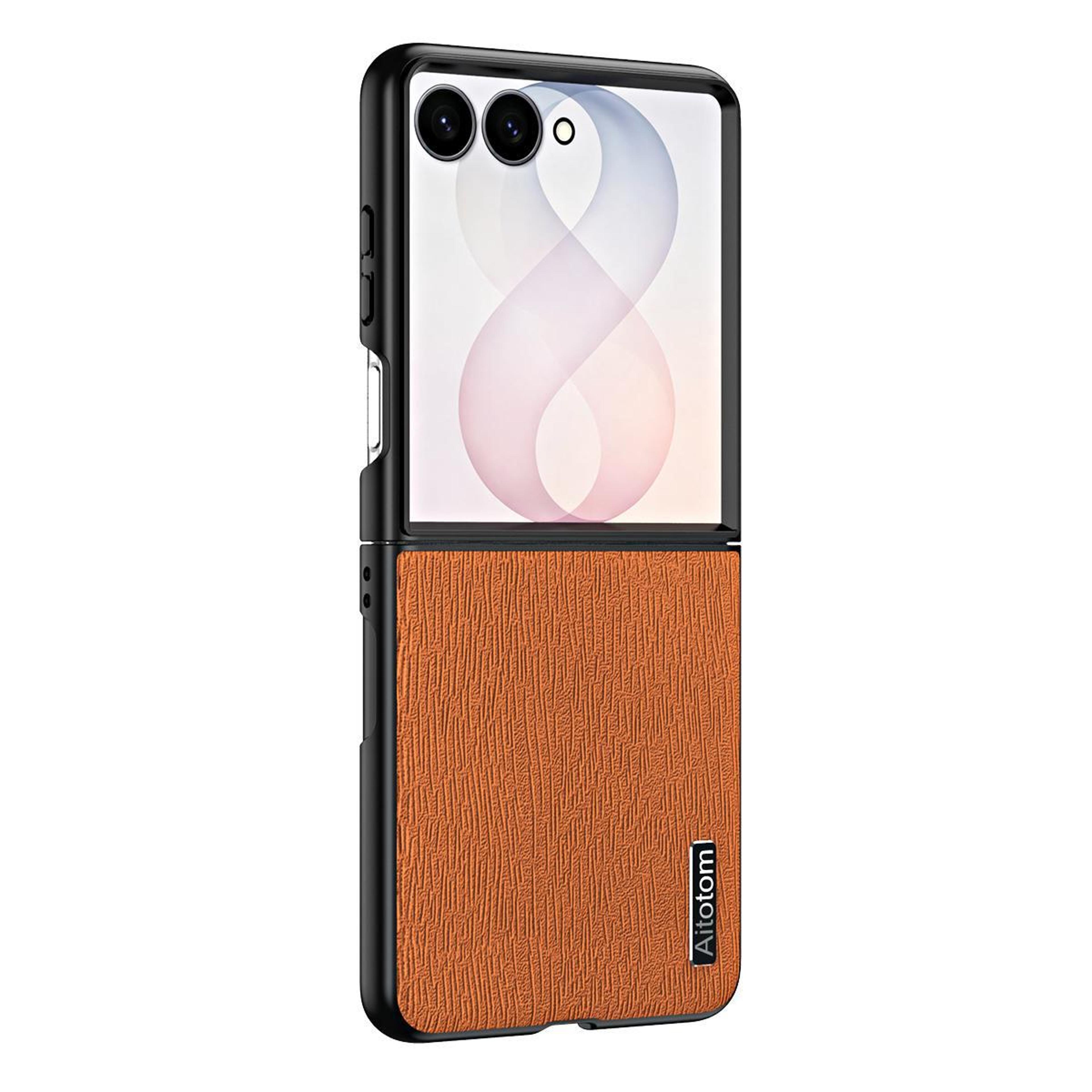 galaxy z flip8 5g tree bark leather shockproof protective case