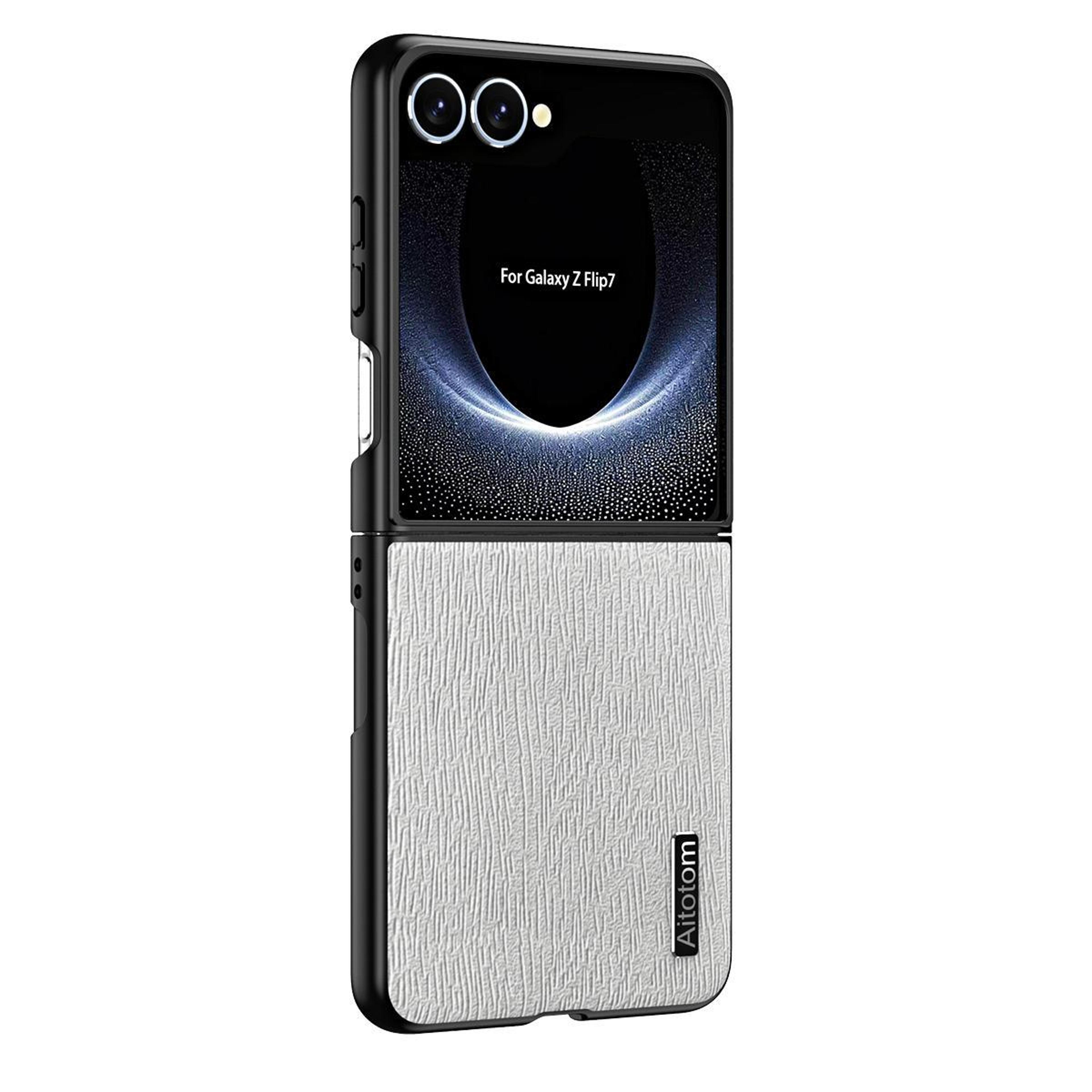 samsung galaxy z flip7 tree bark leather shockproof protective case