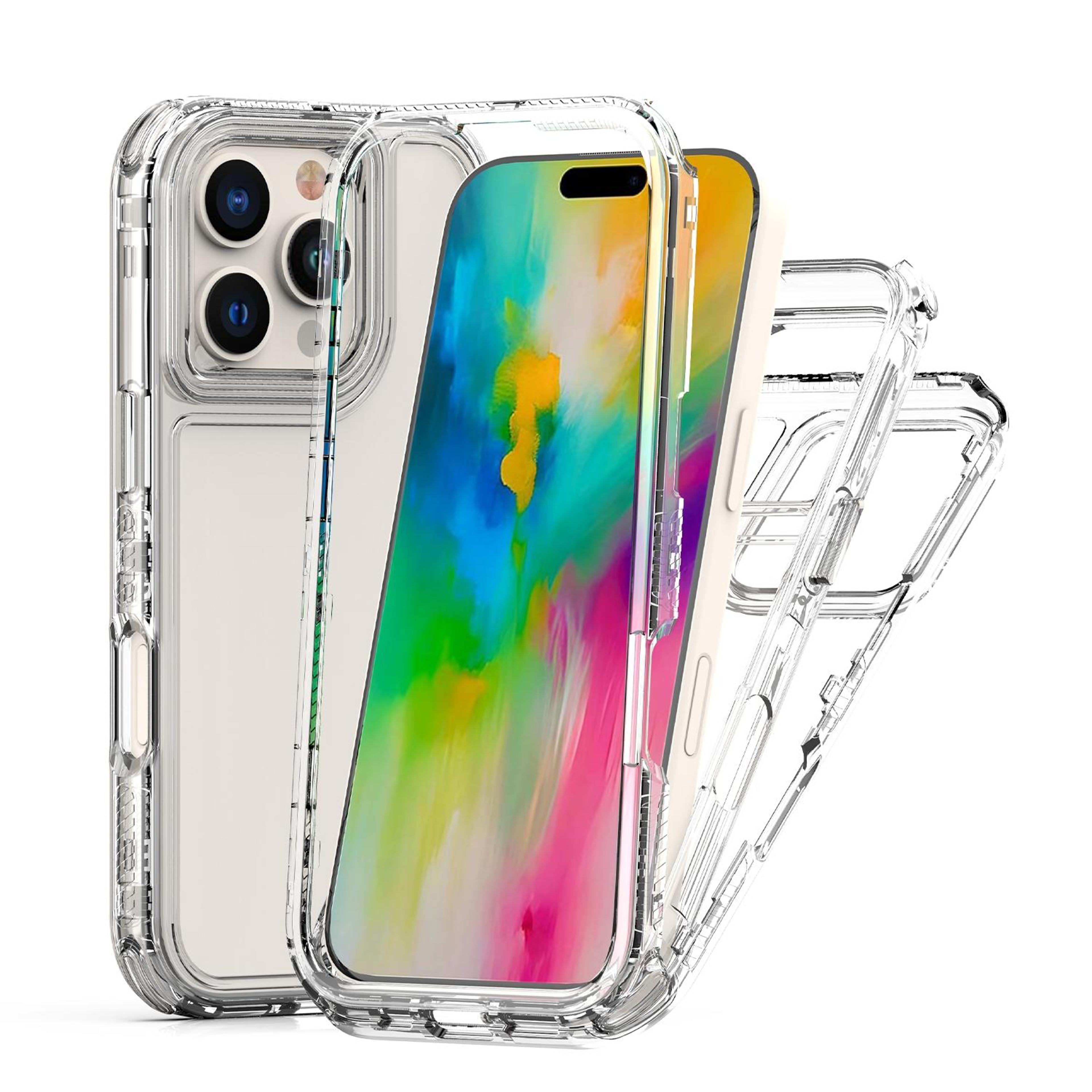 crystal clear iphone 16 pro case with acrylic back and tpu protection