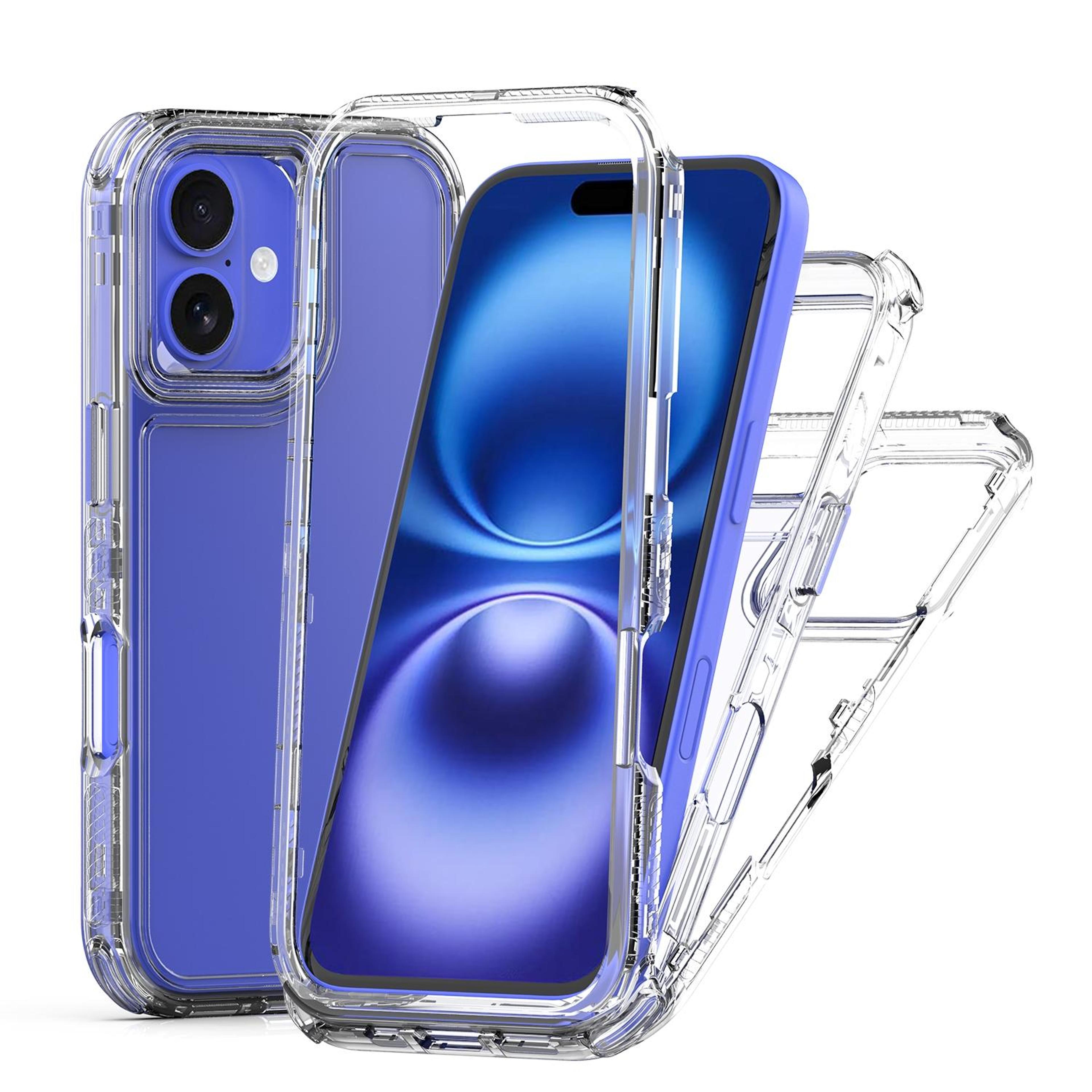 iphone 16 clear acrylic case with slim tpu protection