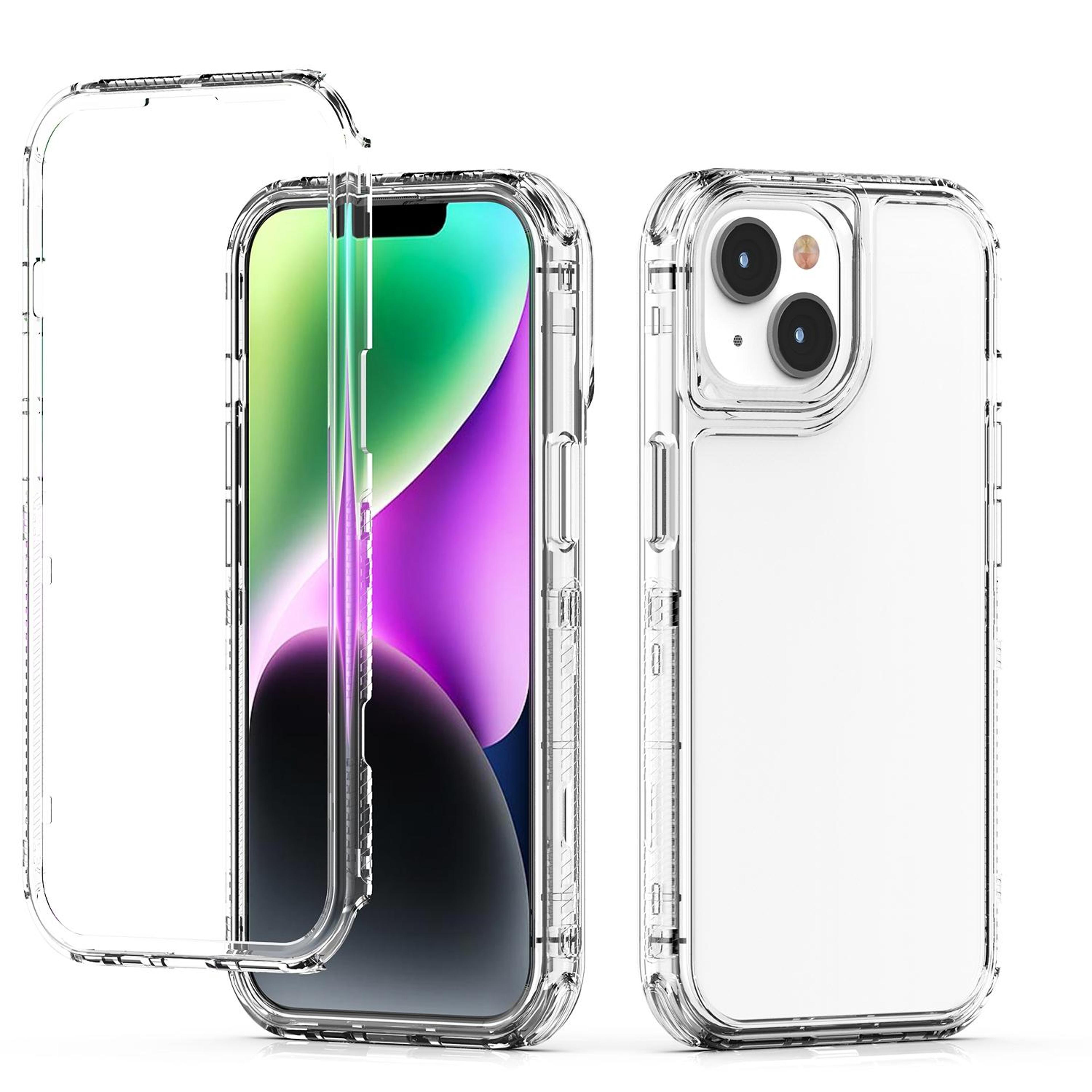 crystal clear iphone 14 case with acrylic back and tpu protection