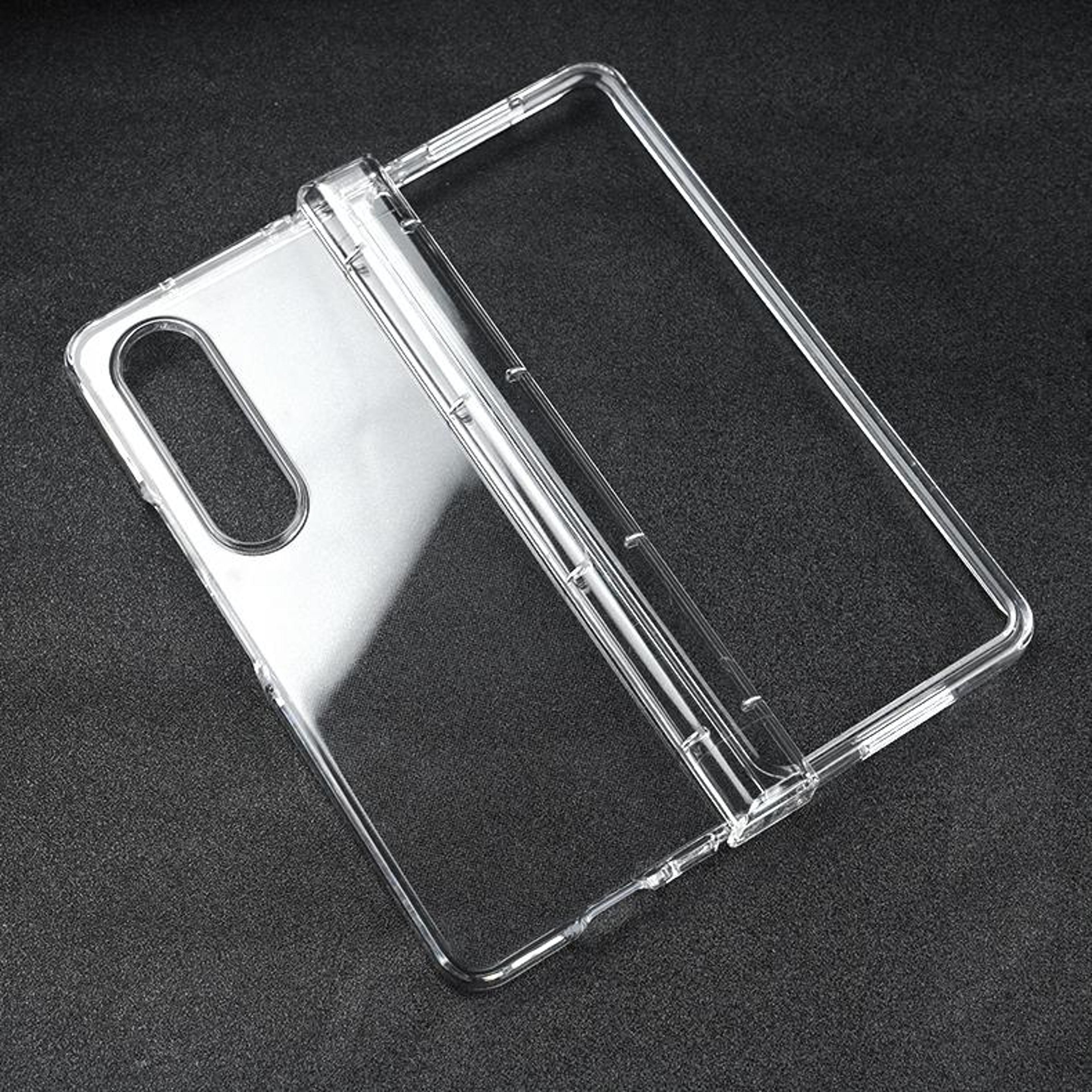 samsung galaxy z fold4 3 in 1 transparent pc case slim protective cover