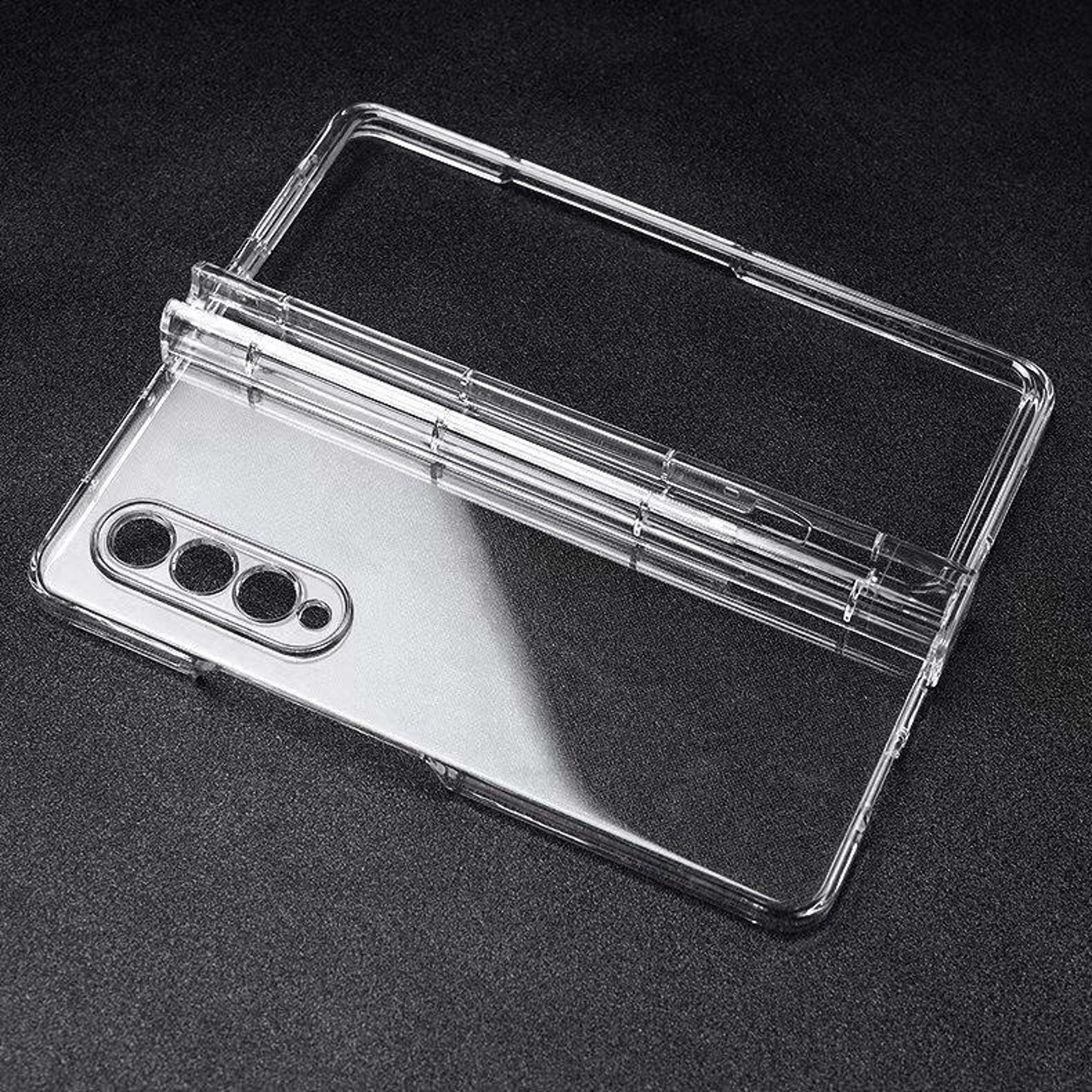 samsung galaxy z fold3 5g clear shockproof tpu pc case with s pen holder