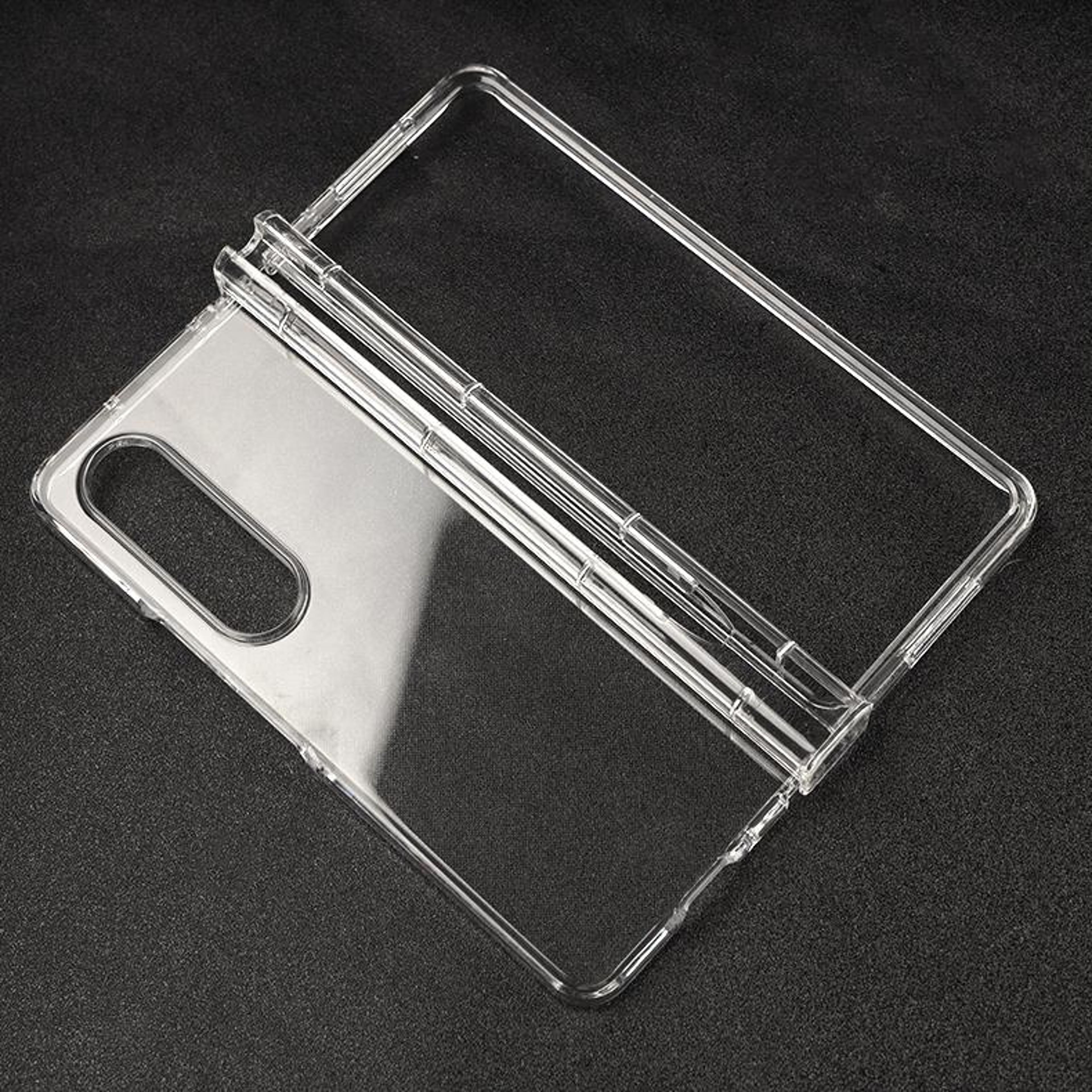 samsung galaxy z fold4 clear shockproof case with s pen holder