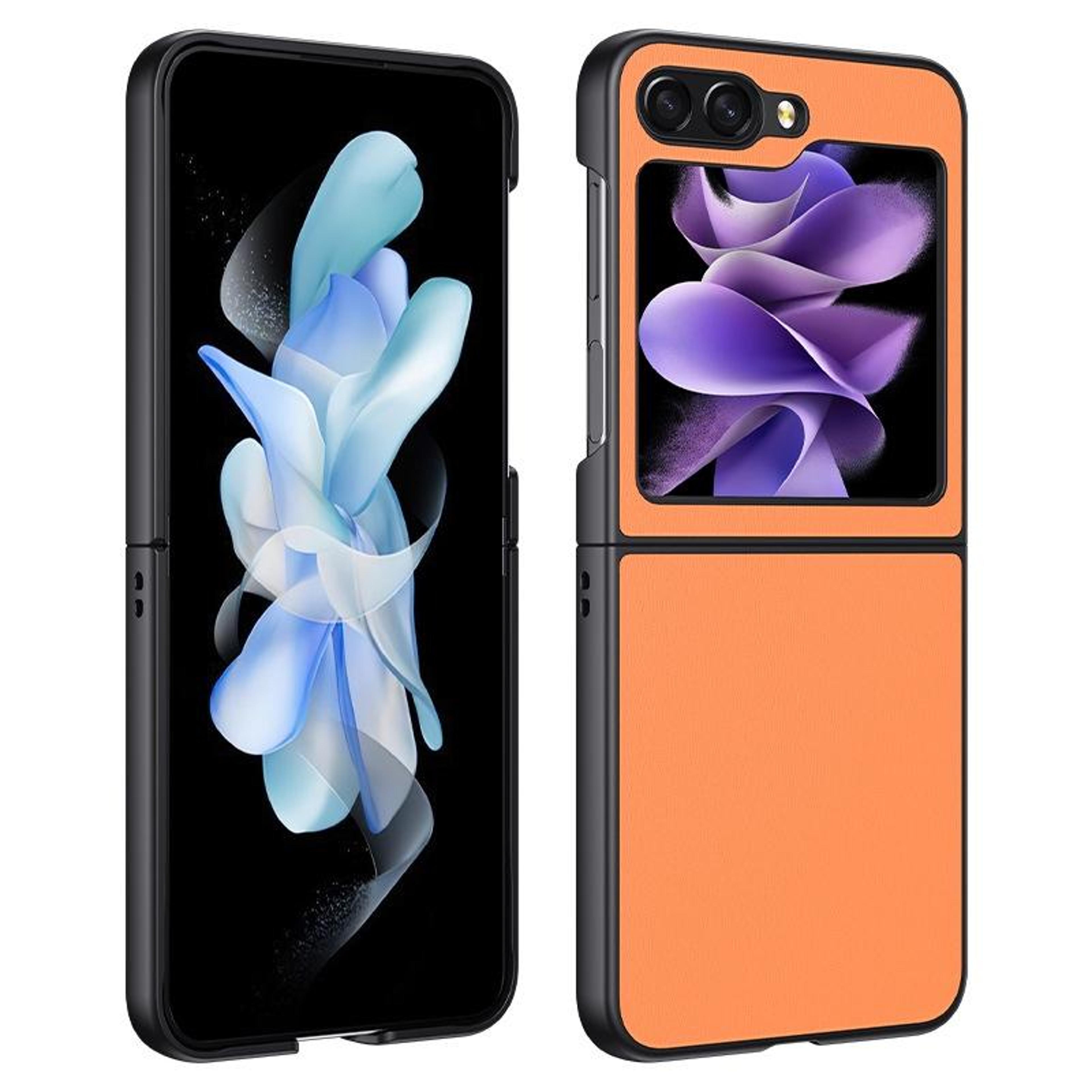 samsung galaxy z flip5 ultra thin pu leather case with slim anti scratch protection