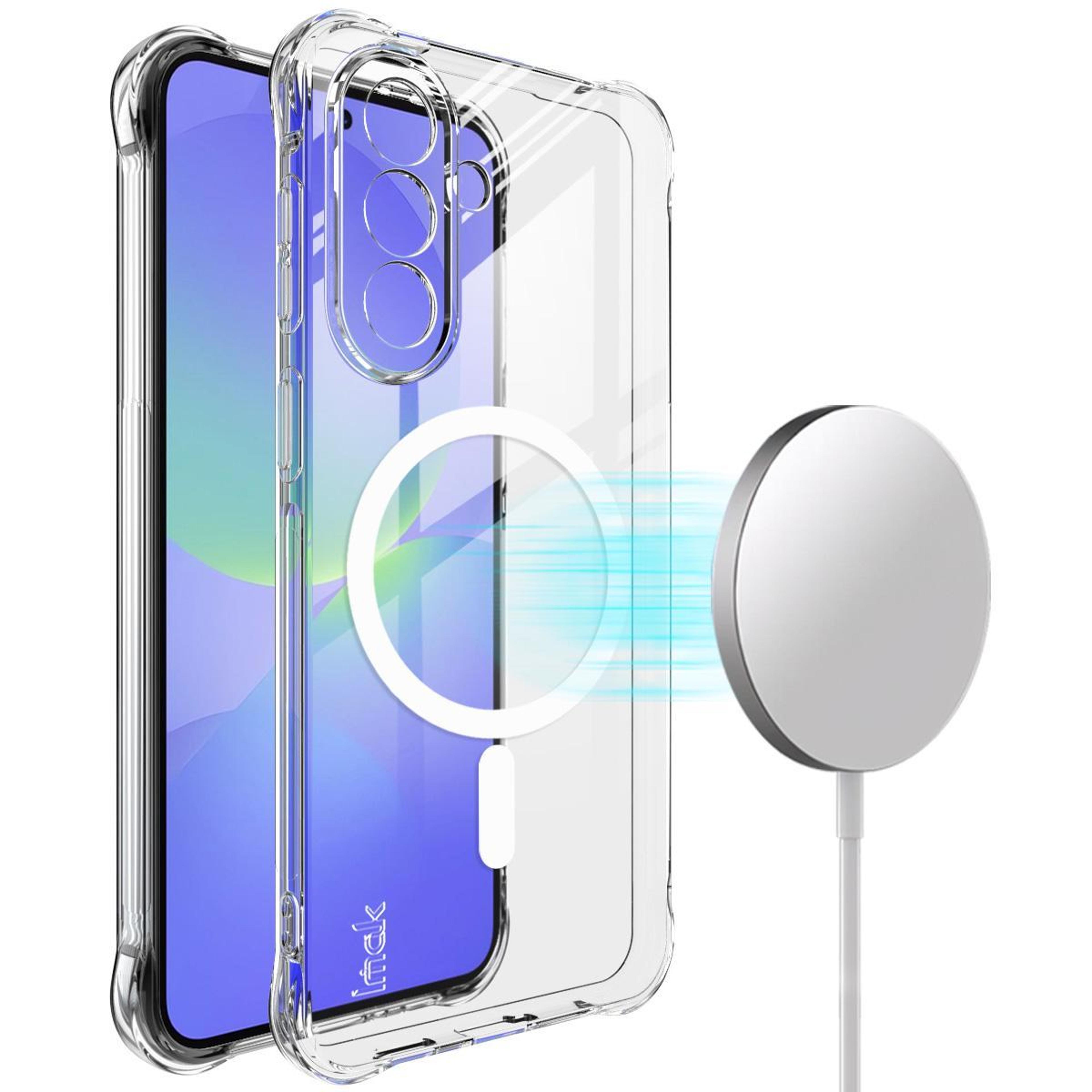 samsung galaxy a57 5g magnetic clear case with shockproof airbag protection