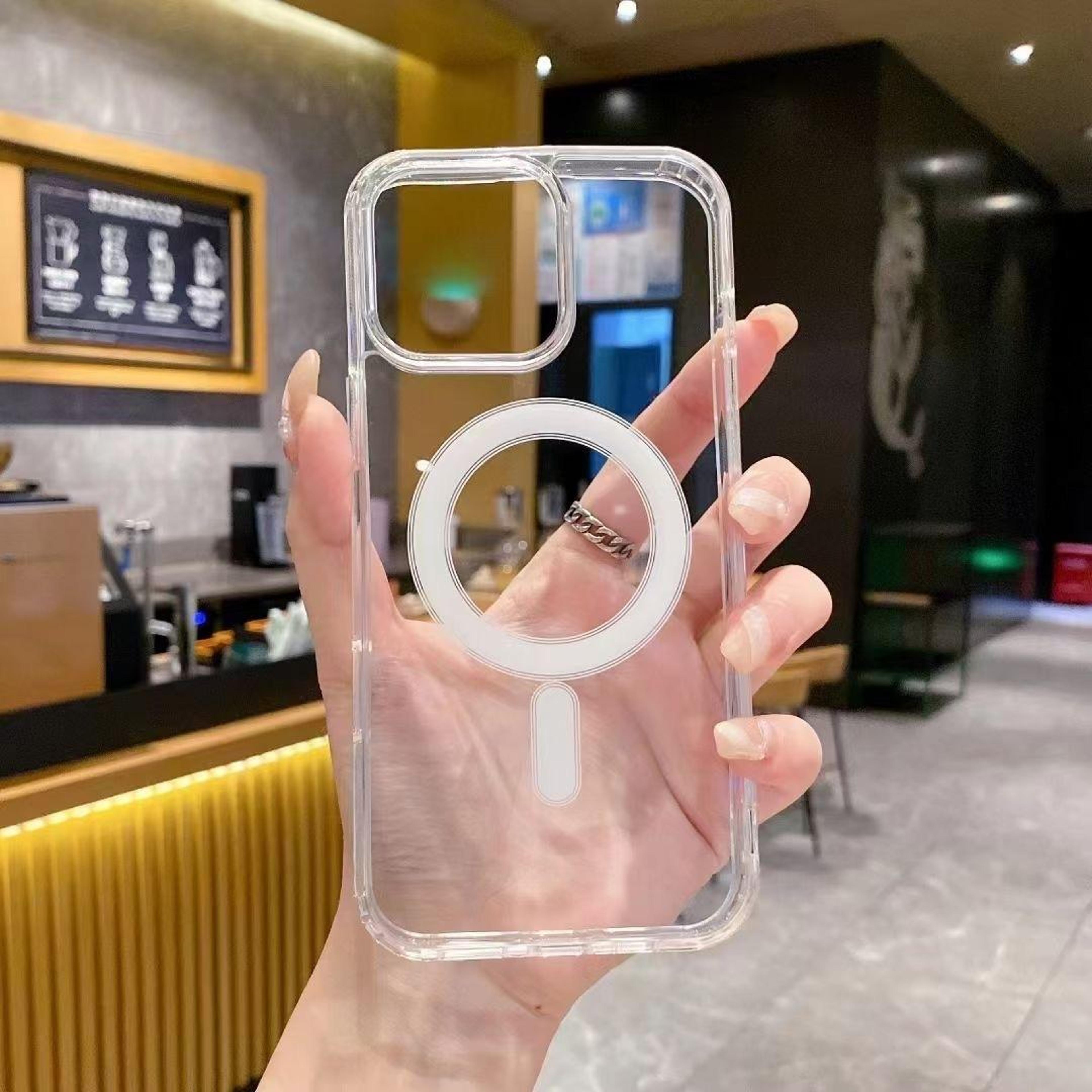 iphone 16 pro clear magsafe case with acrylic back and tpu drop protection