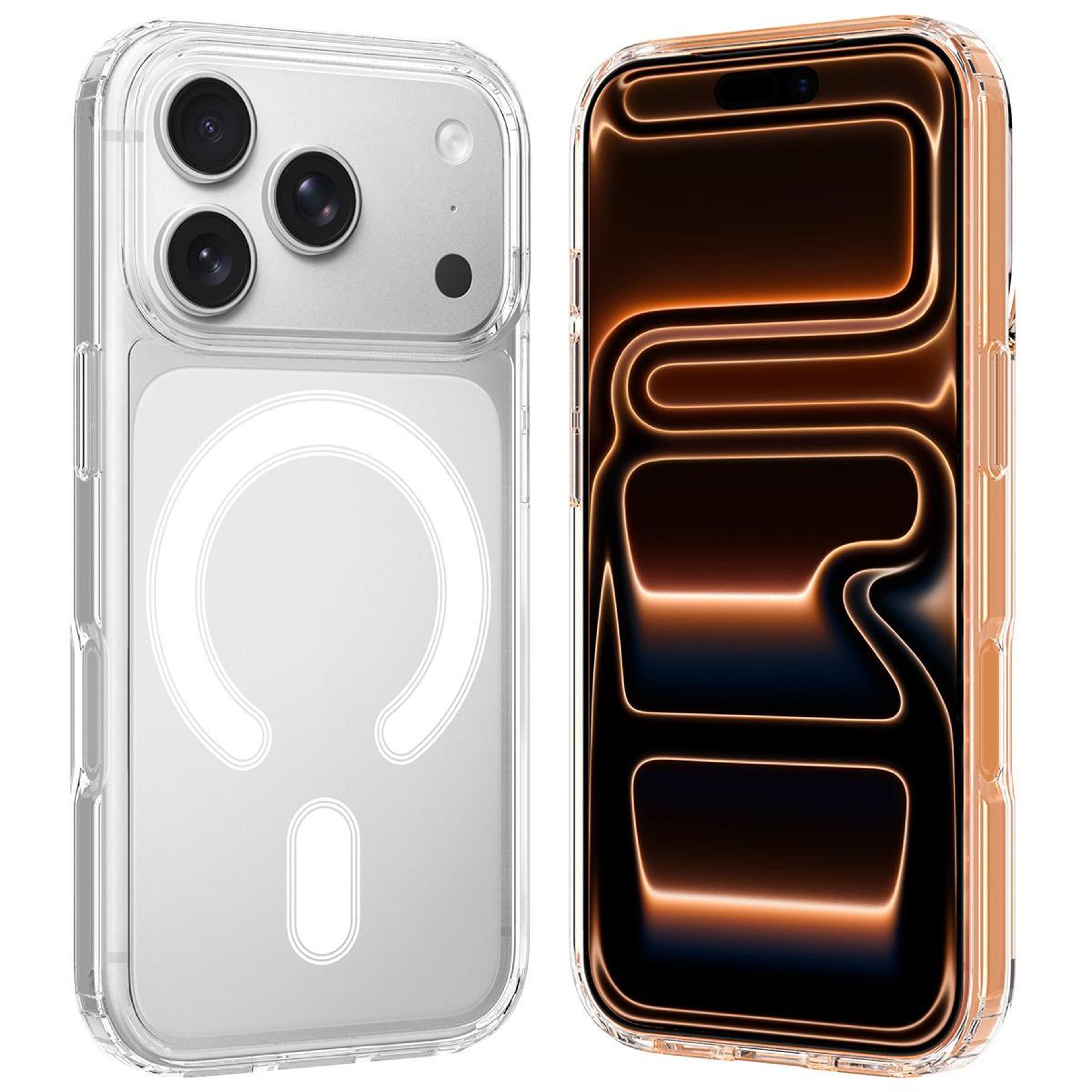 iphone 17 pro clear magsafe case with acrylic back and tpu protection