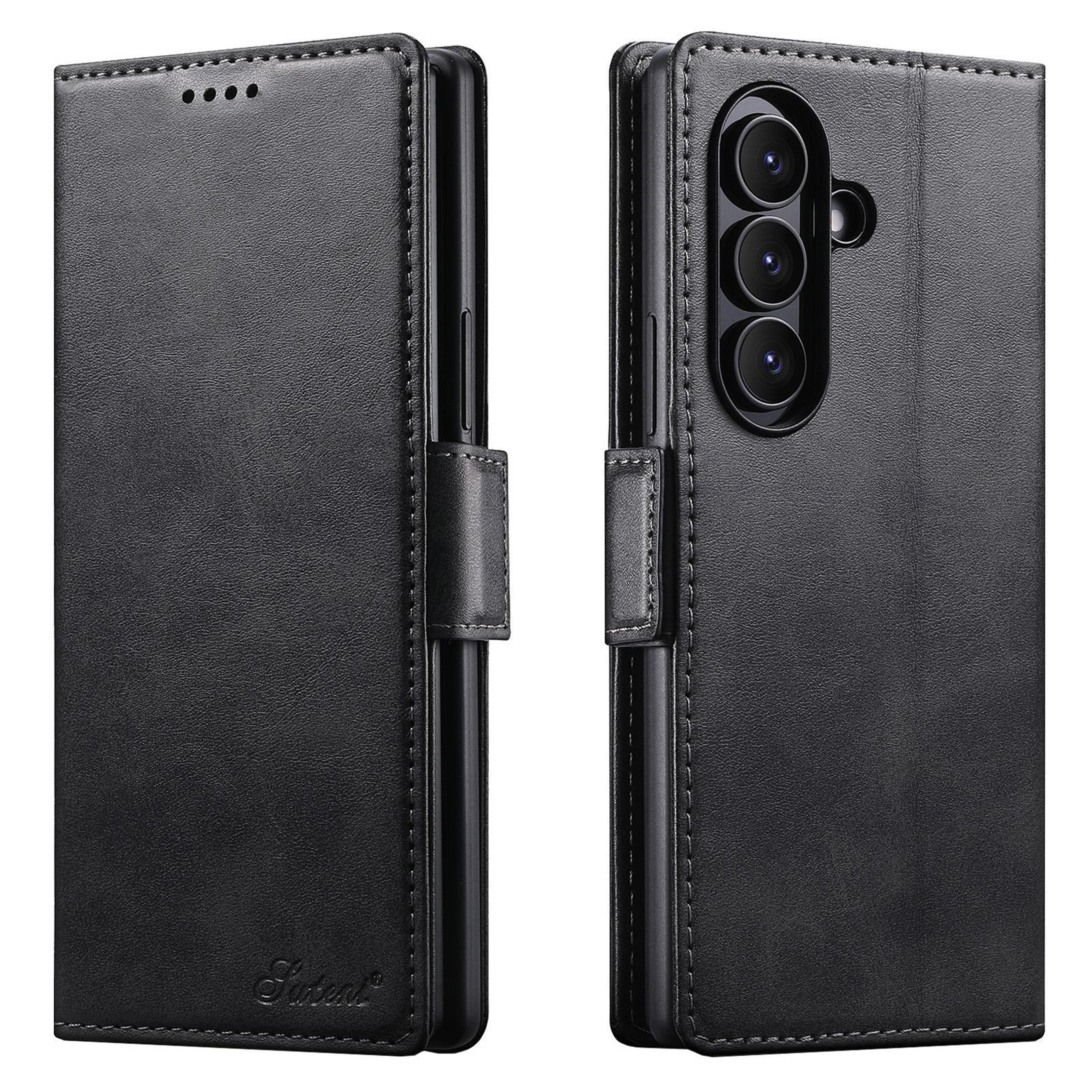 galaxy z fold7 5g calf texture leather wallet case with card slots and kickstand