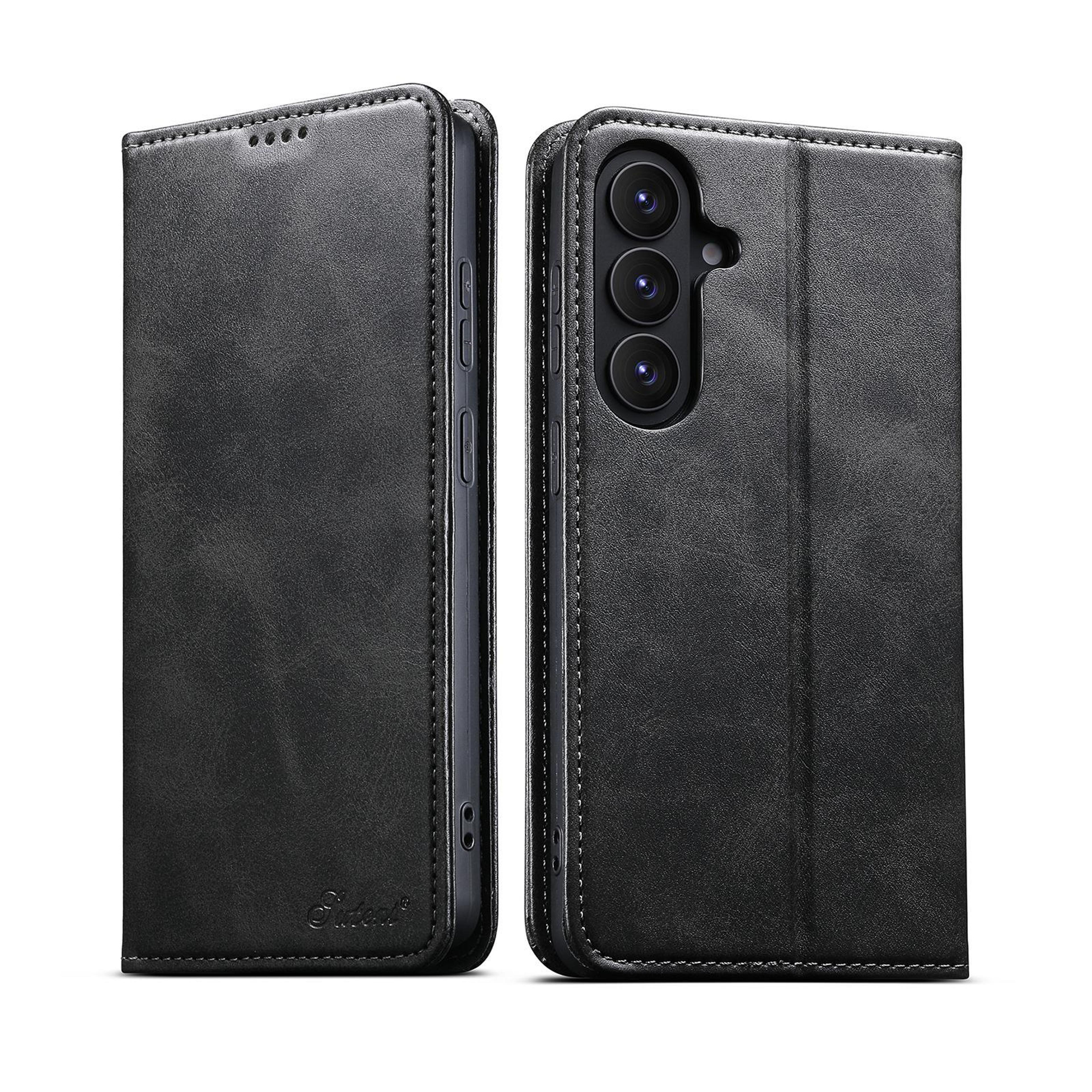 samsung galaxy s26 5g wallet case with calf texture leather, card holder and kickstand