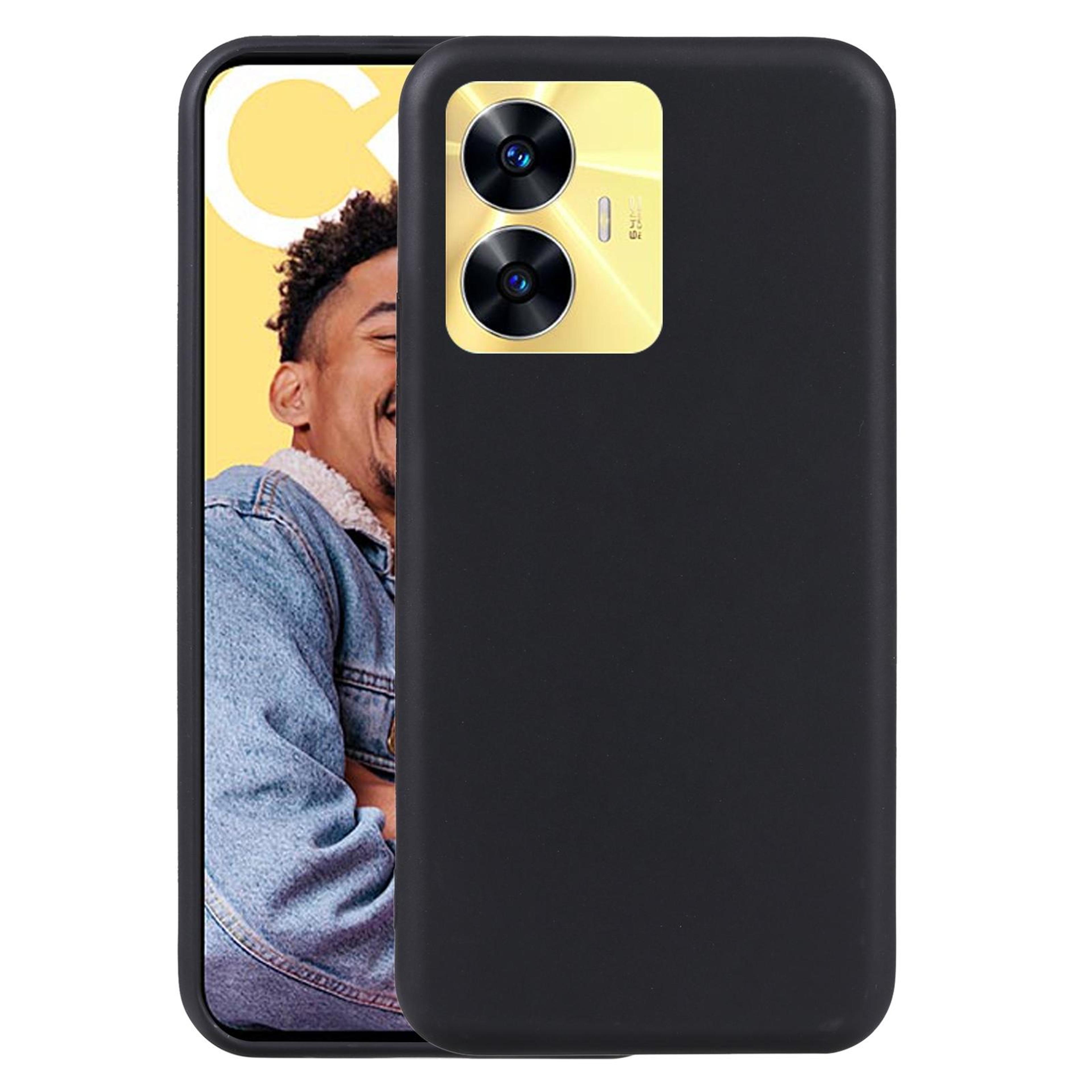 realme c55 black tpu protective case slim soft back cover