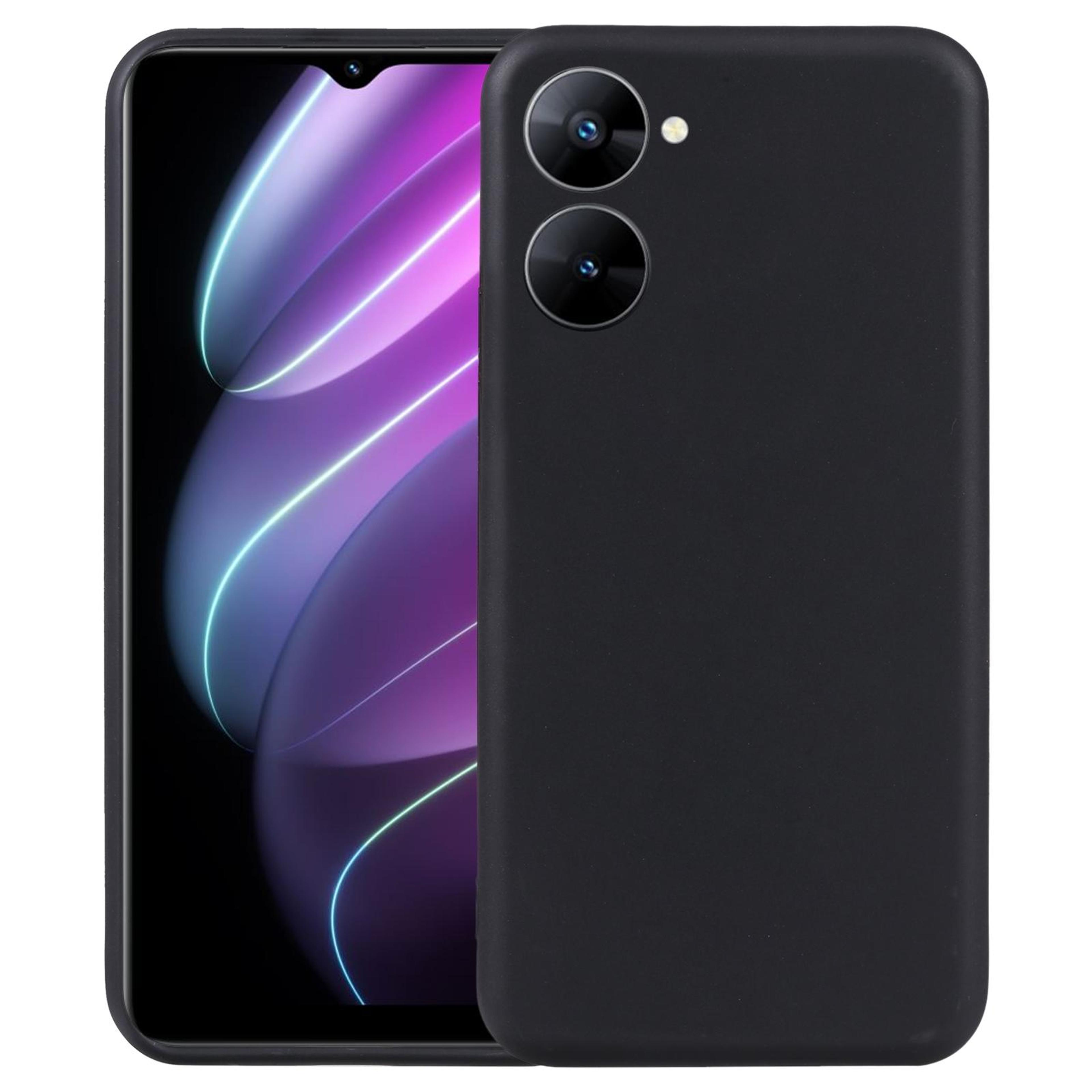 realme v30 slim tpu phone case black scratch resistant protective cover