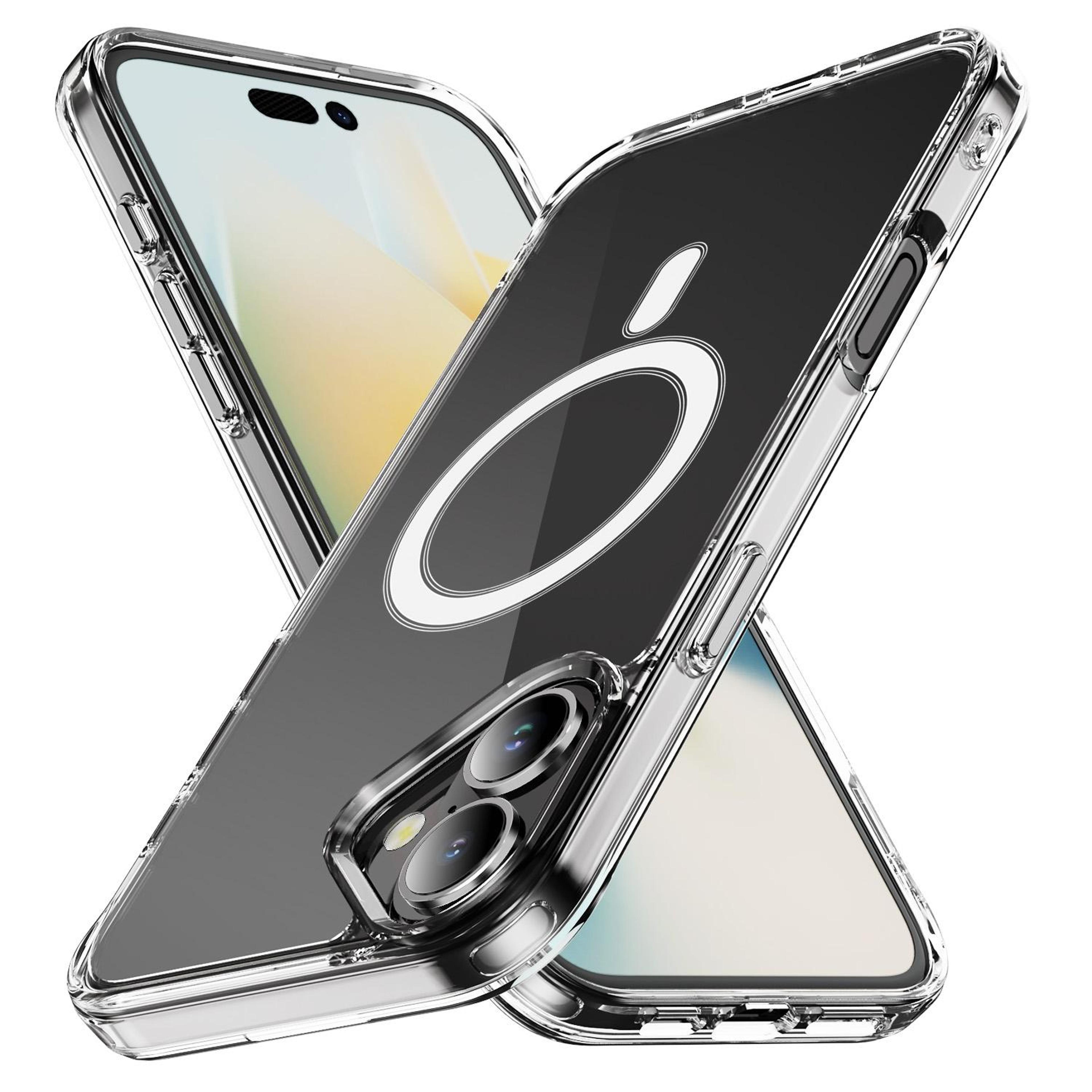 iphone 16 plus magsafe clear case with protective pc tpu design