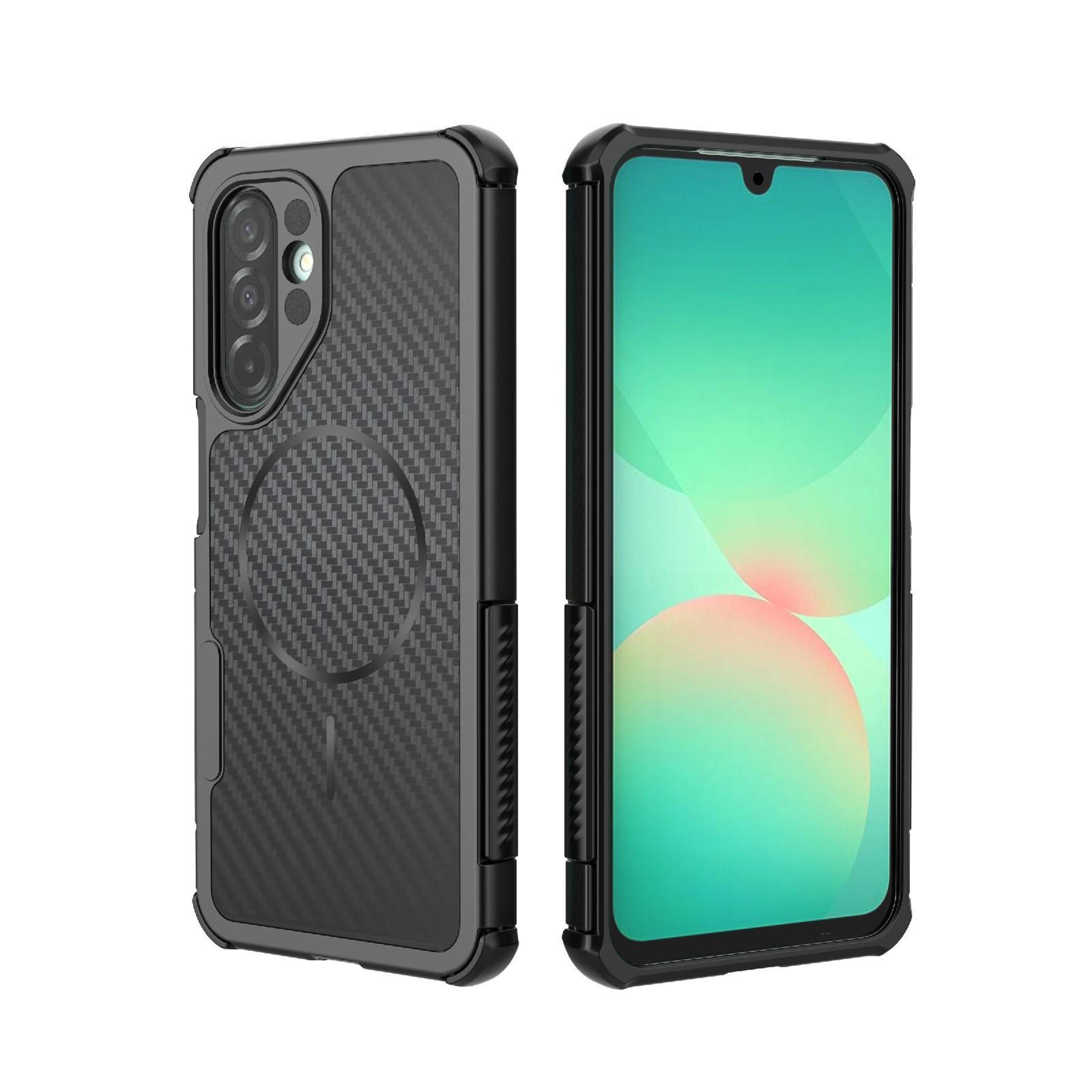galaxy a26 5g magnetic rugged shockproof carbon fiber case