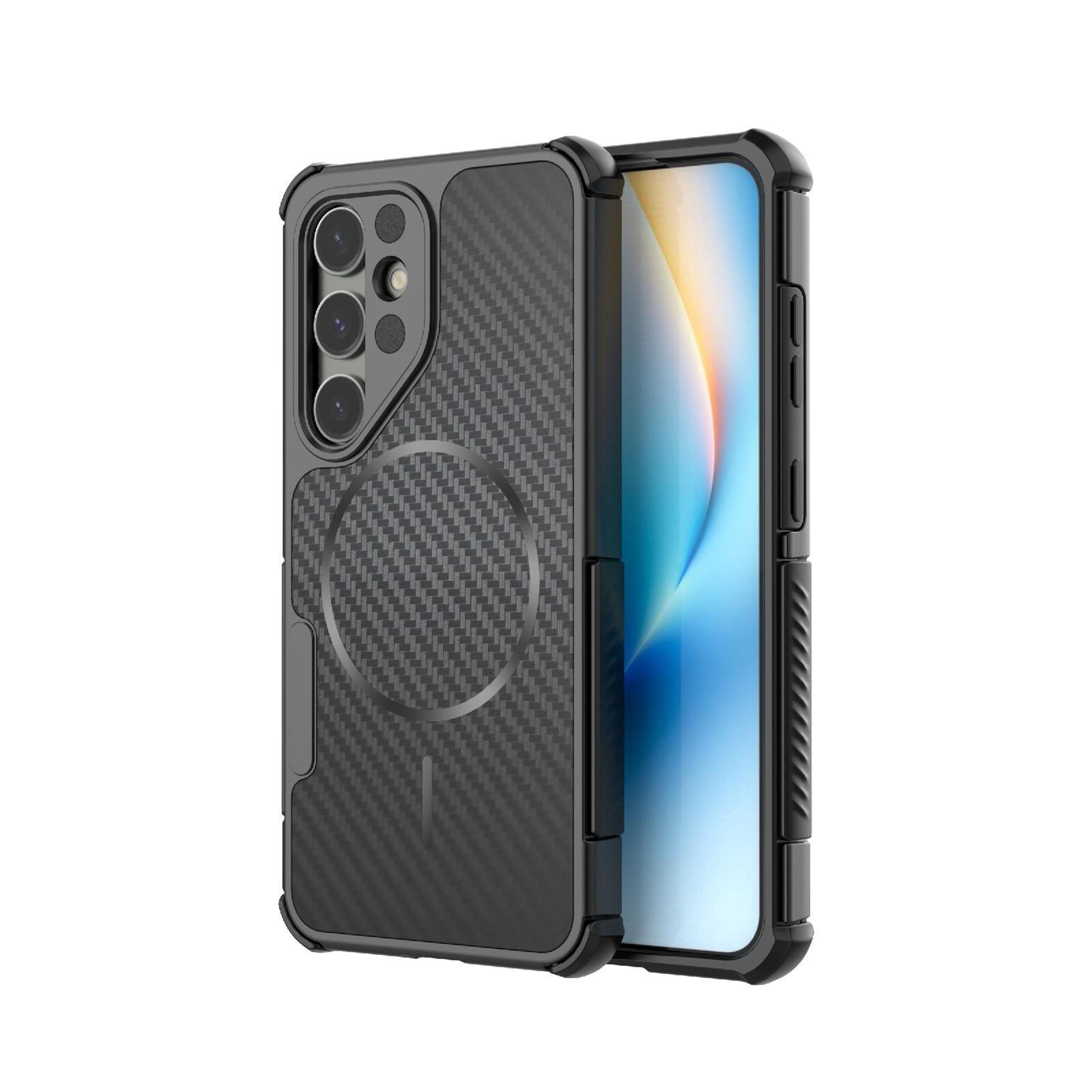 galaxy s24 5g rugged magnetic shockproof carbon fiber case