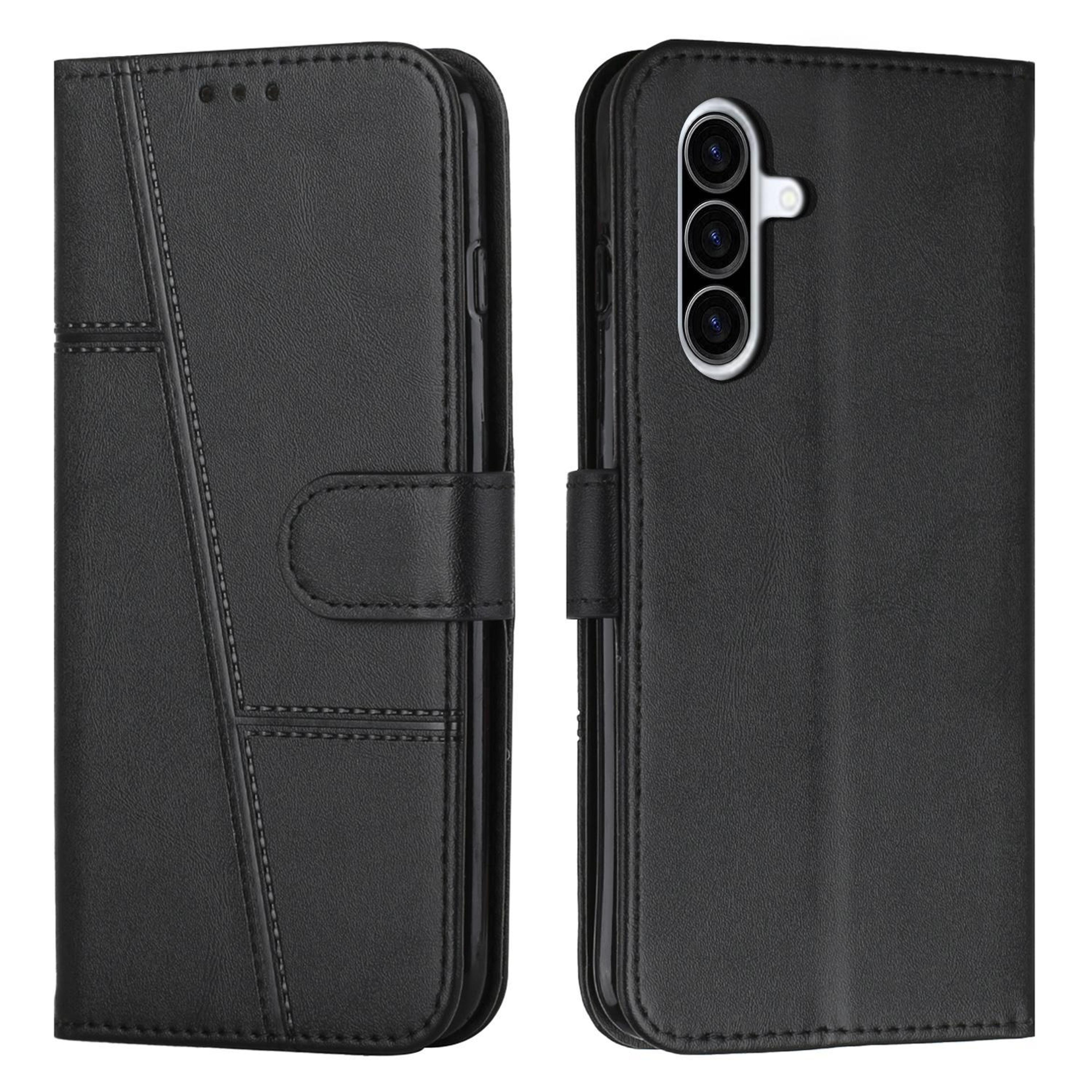 samsung galaxy a57 5g leather wallet case with card holder stand and buckle