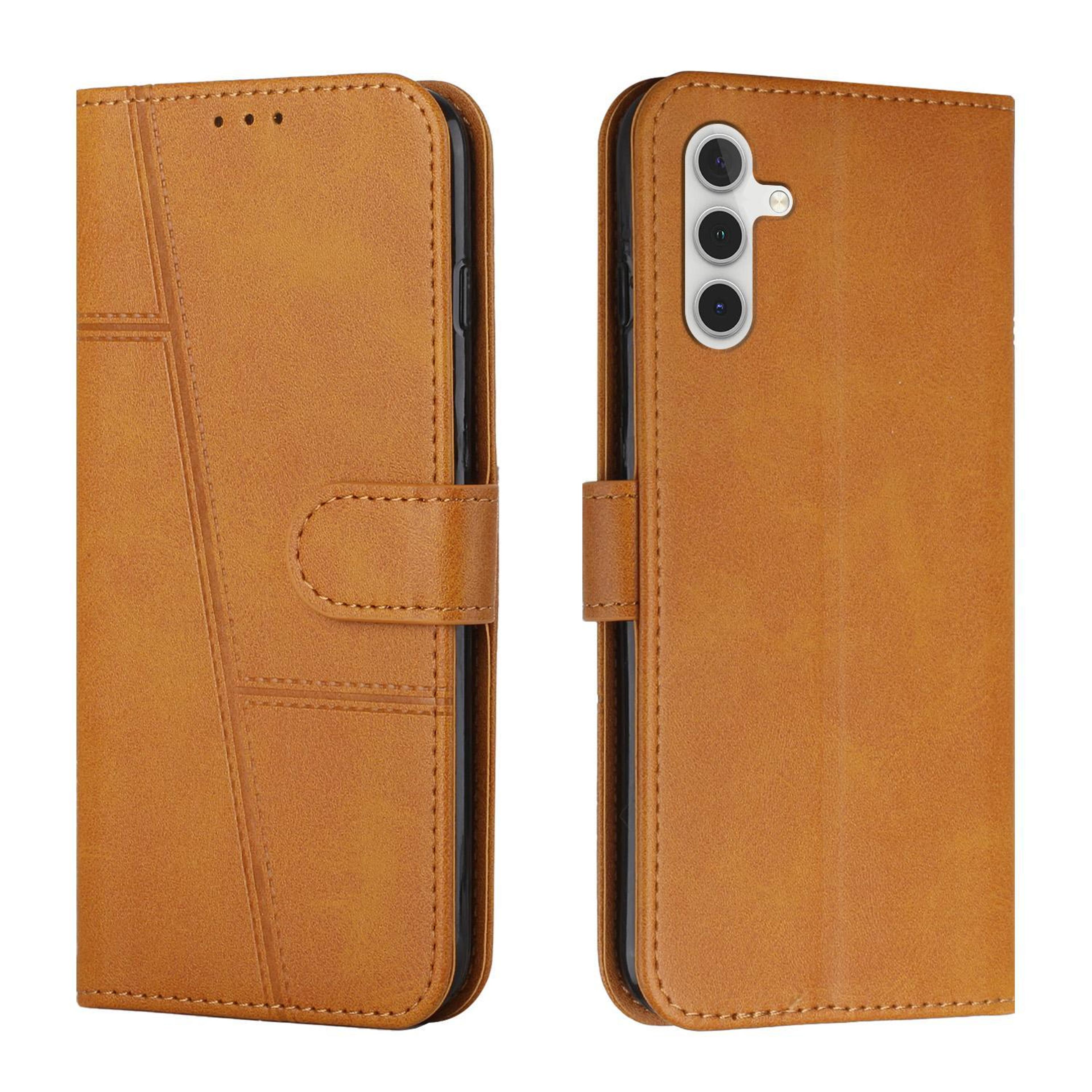 samsung galaxy s25 fe 5g leather wallet case with card holder stand and buckle