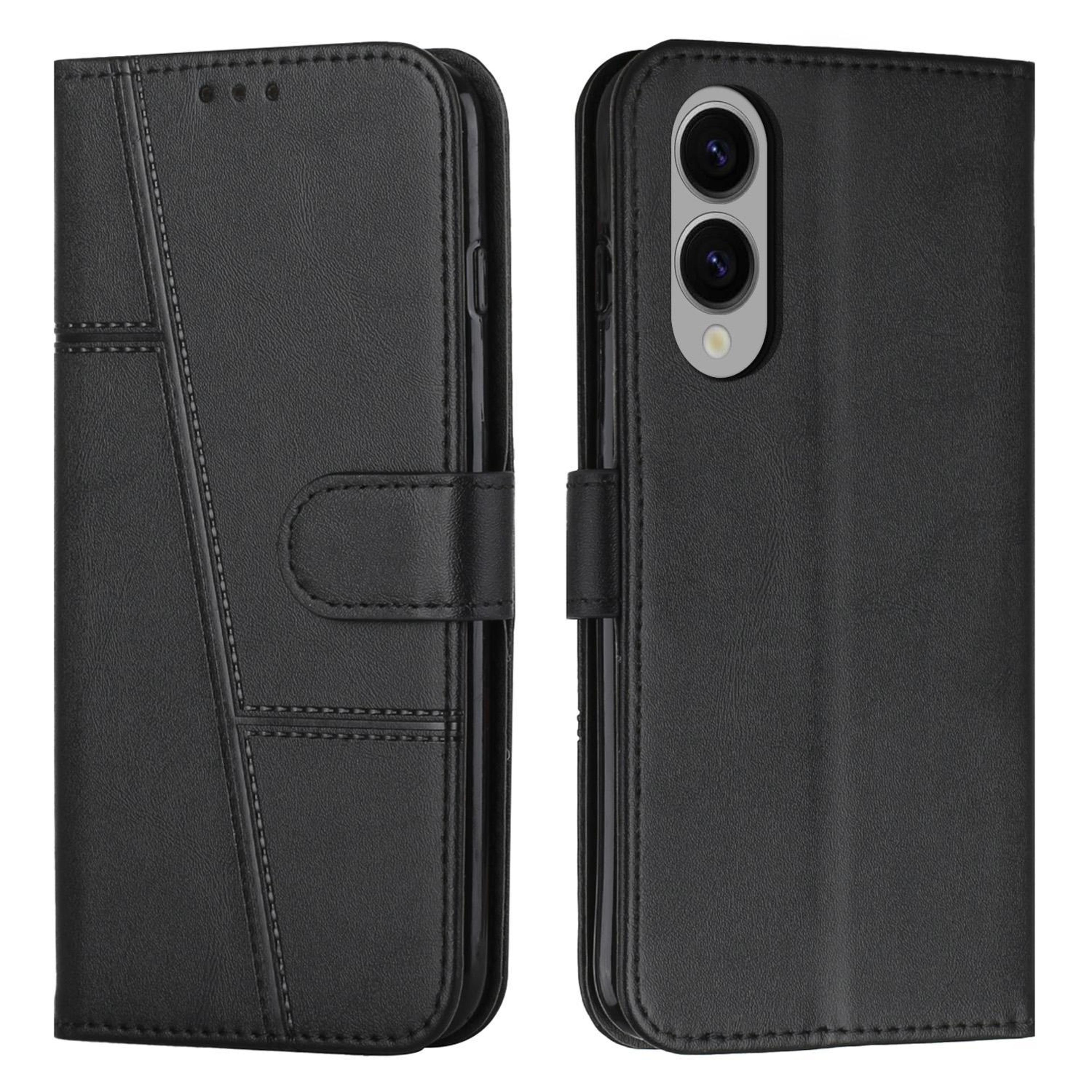 samsung galaxy s25 edge leather wallet case with card holder kickstand and buckle