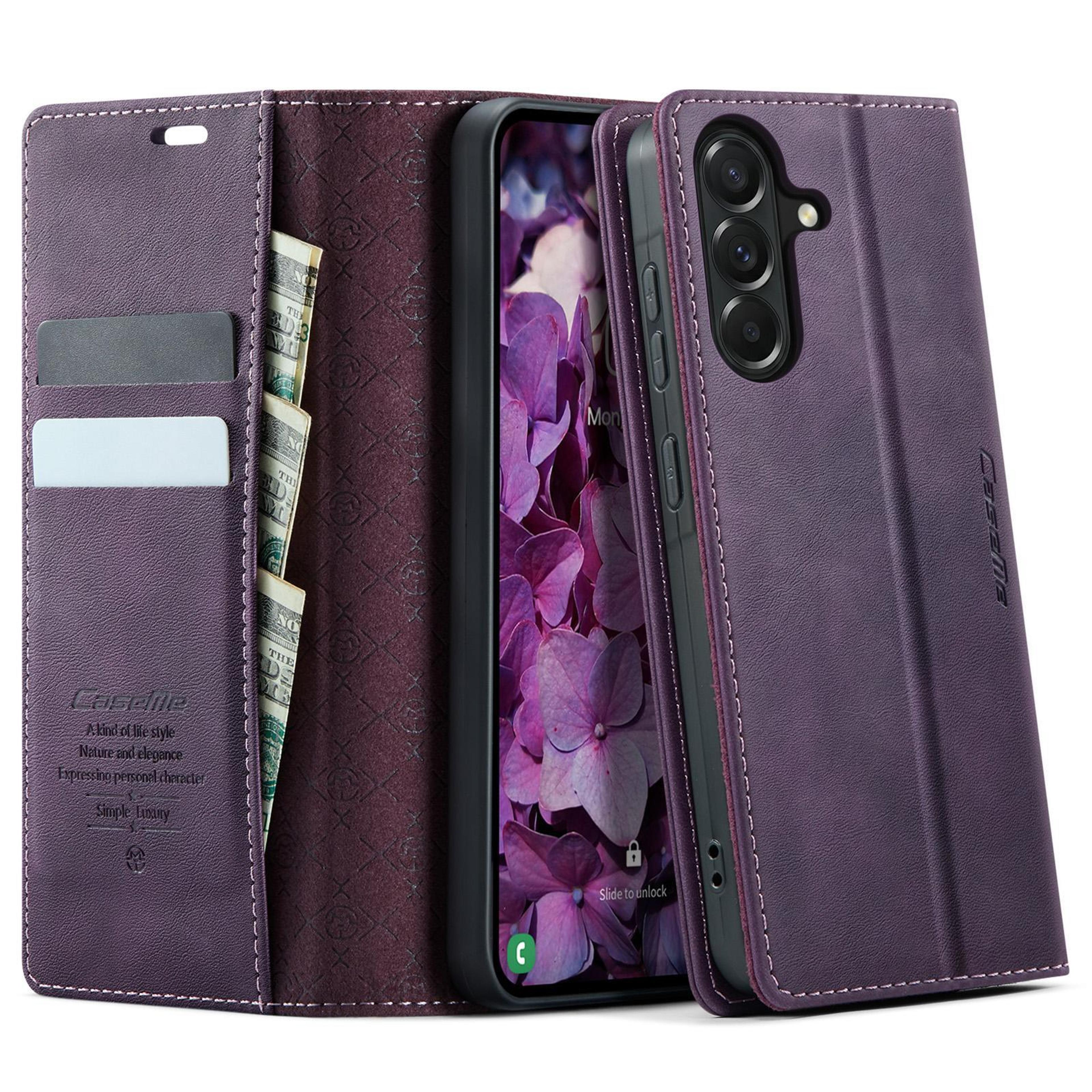 galaxy a57 5g rfid blocking leather wallet case with card holder and stand