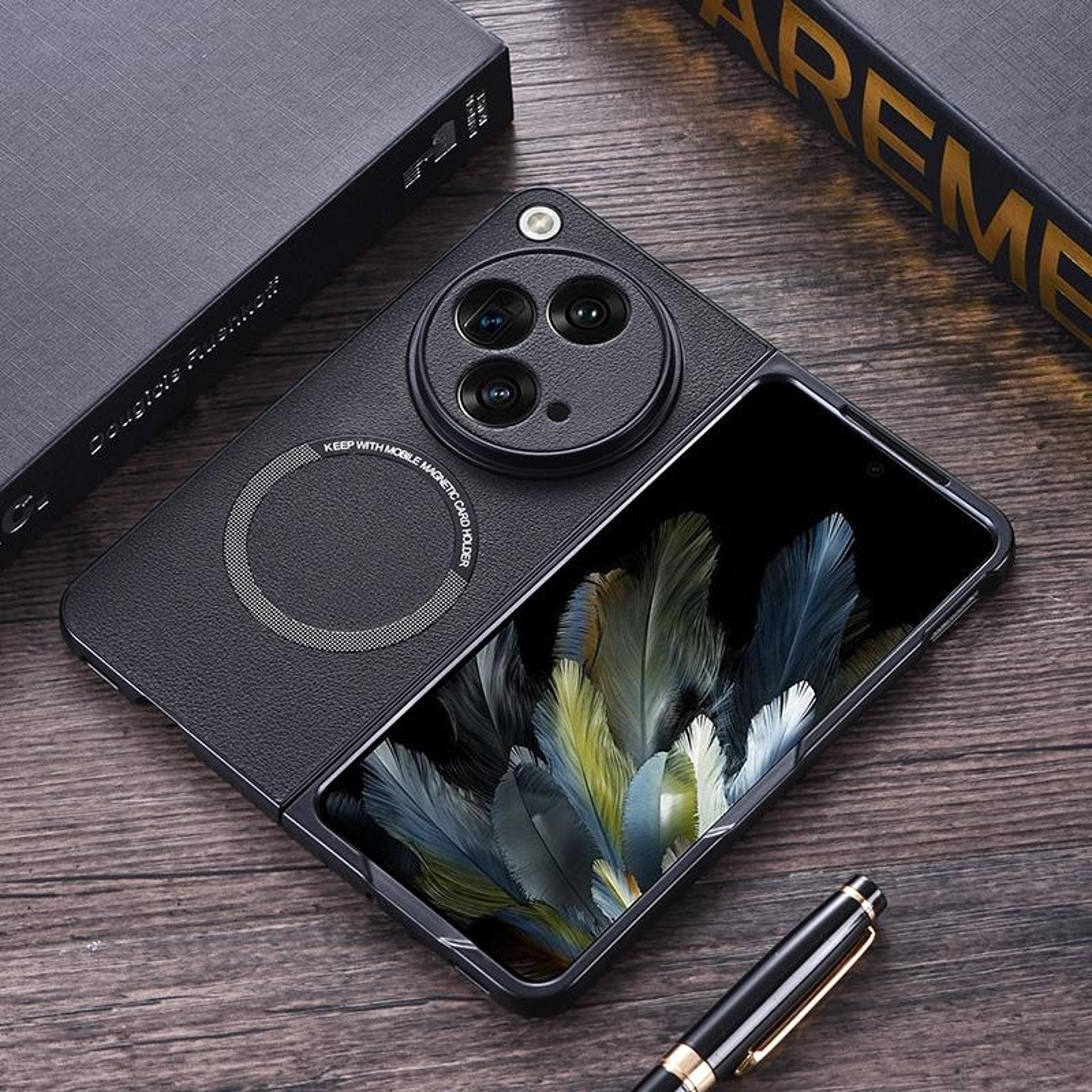 oneplus open magsafe magnetic pu leather shockproof case